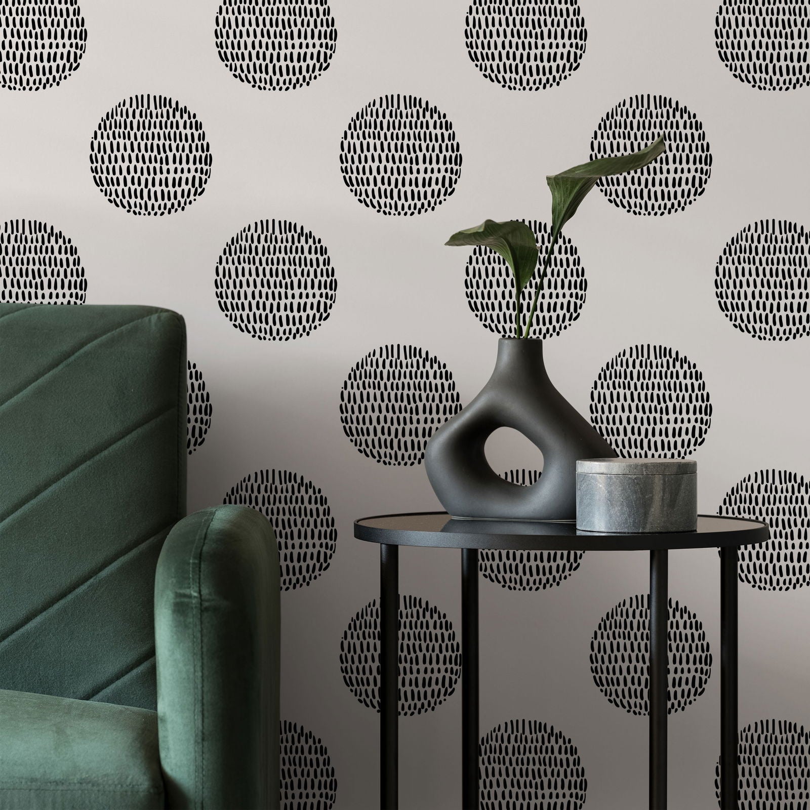 Circle Droplets Peel and Stick Wallpaper, Removable Wallpaper, Traditional Wallpaper | DeccoPrint