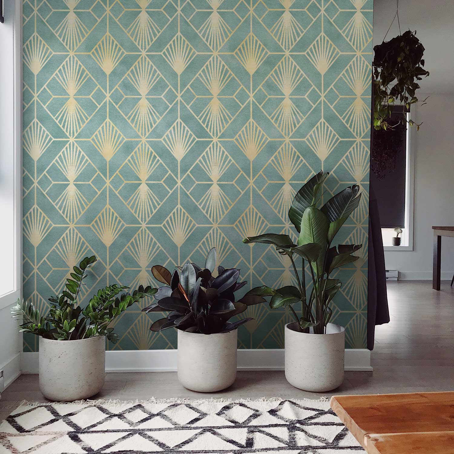 Deco Geometry Peel and Stick Wallpaper, Removable Wallpaper, Traditional Wallpaper | DeccoPrint