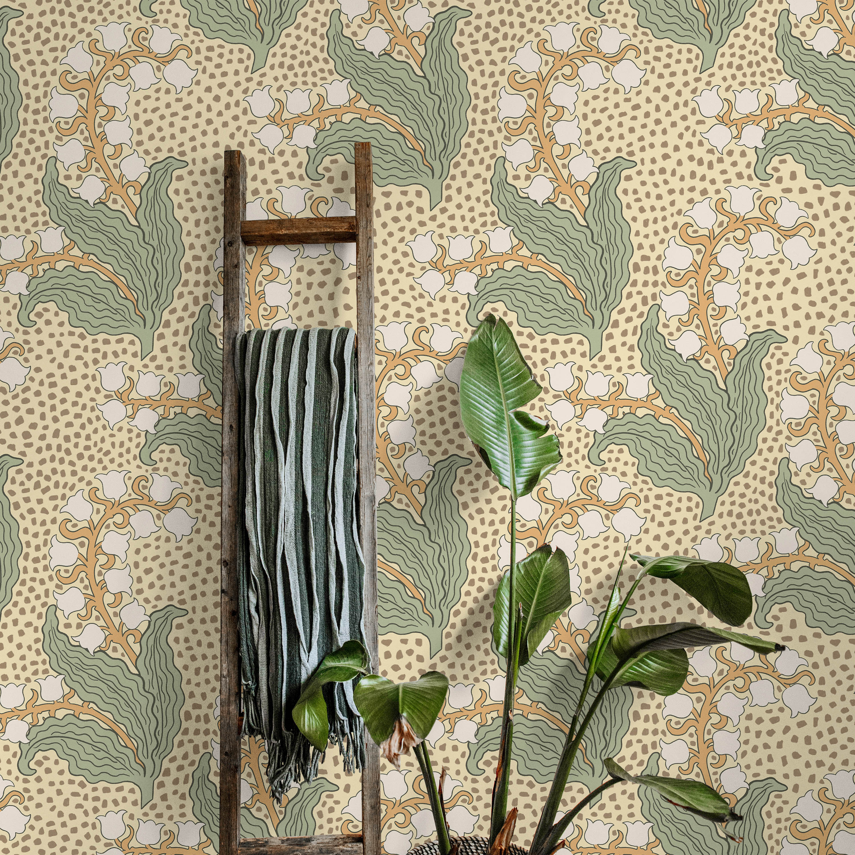 Maurice Pillard Verneuil x Lily of the Valley Peel and Stick Wallpaper, Removable Wallpaper, Traditional Wallpaper | DeccoPrint