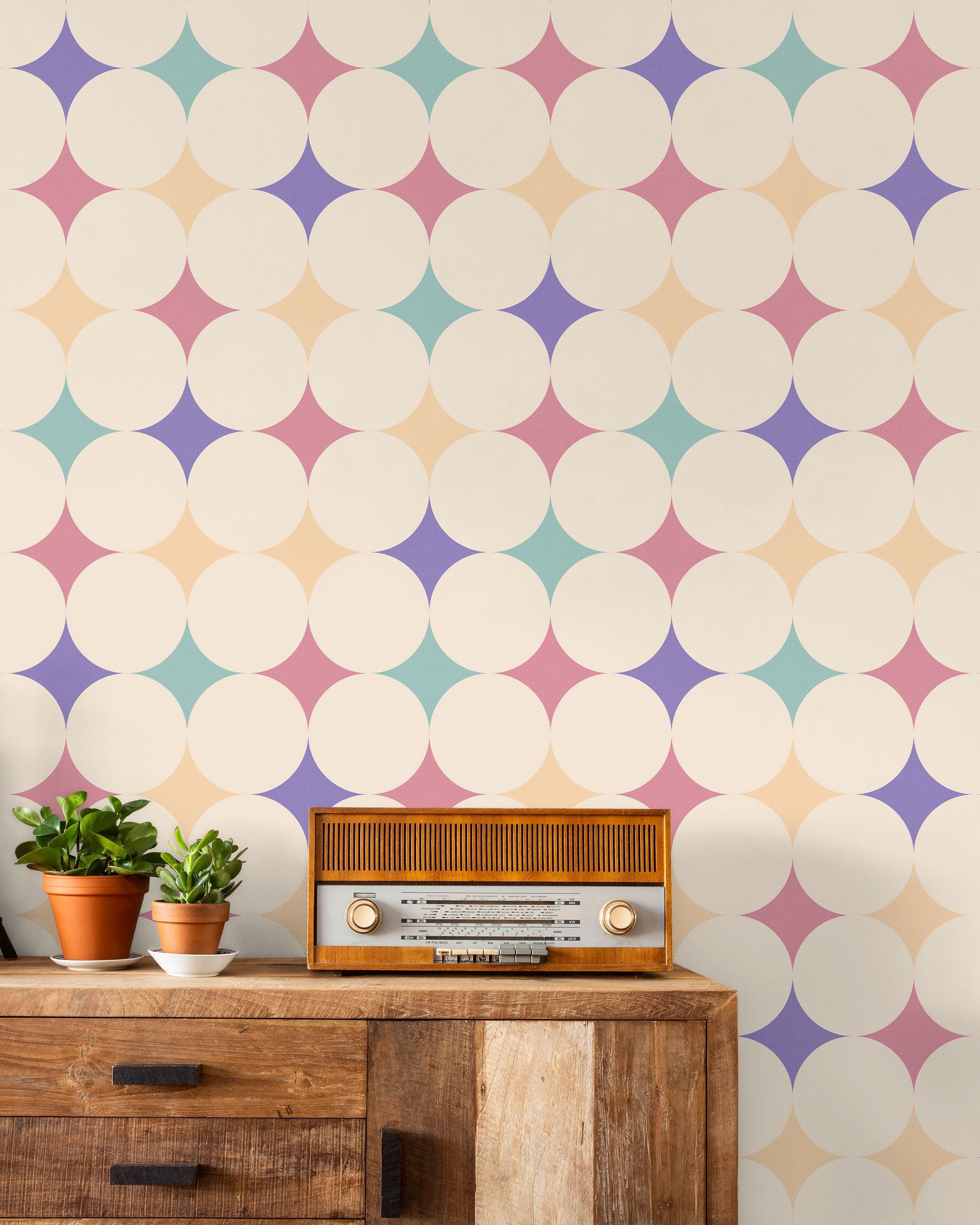 Abstract Bauhaus Peel and Stick Wallpaper, Removable Wallpaper, Traditional Wallpaper - Confetti | DeccoPrint