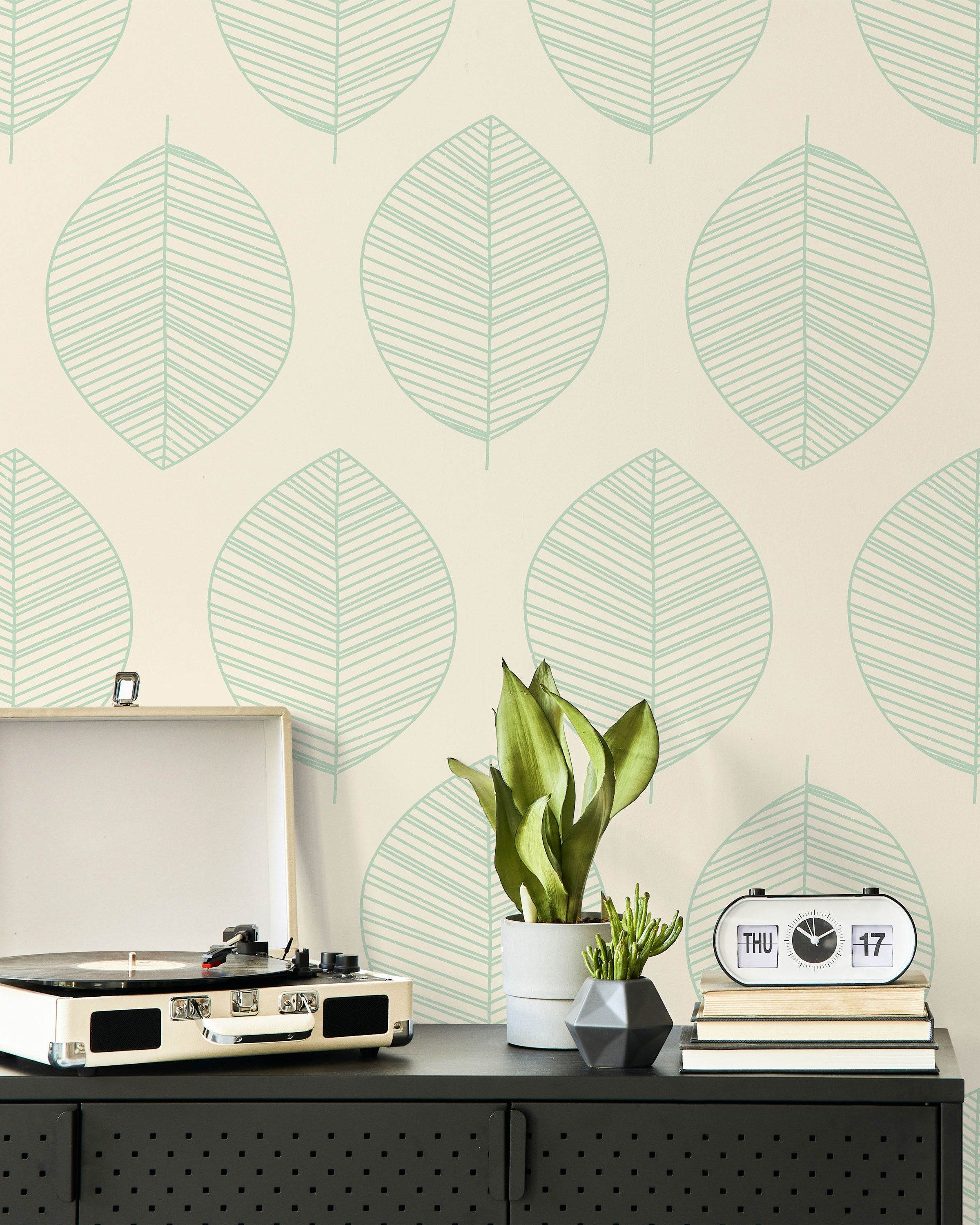 Leaf Texture Peel and Stick Wallpaper, Removable Wallpaper, Traditional Wallpaper - Beige | DeccoPrint