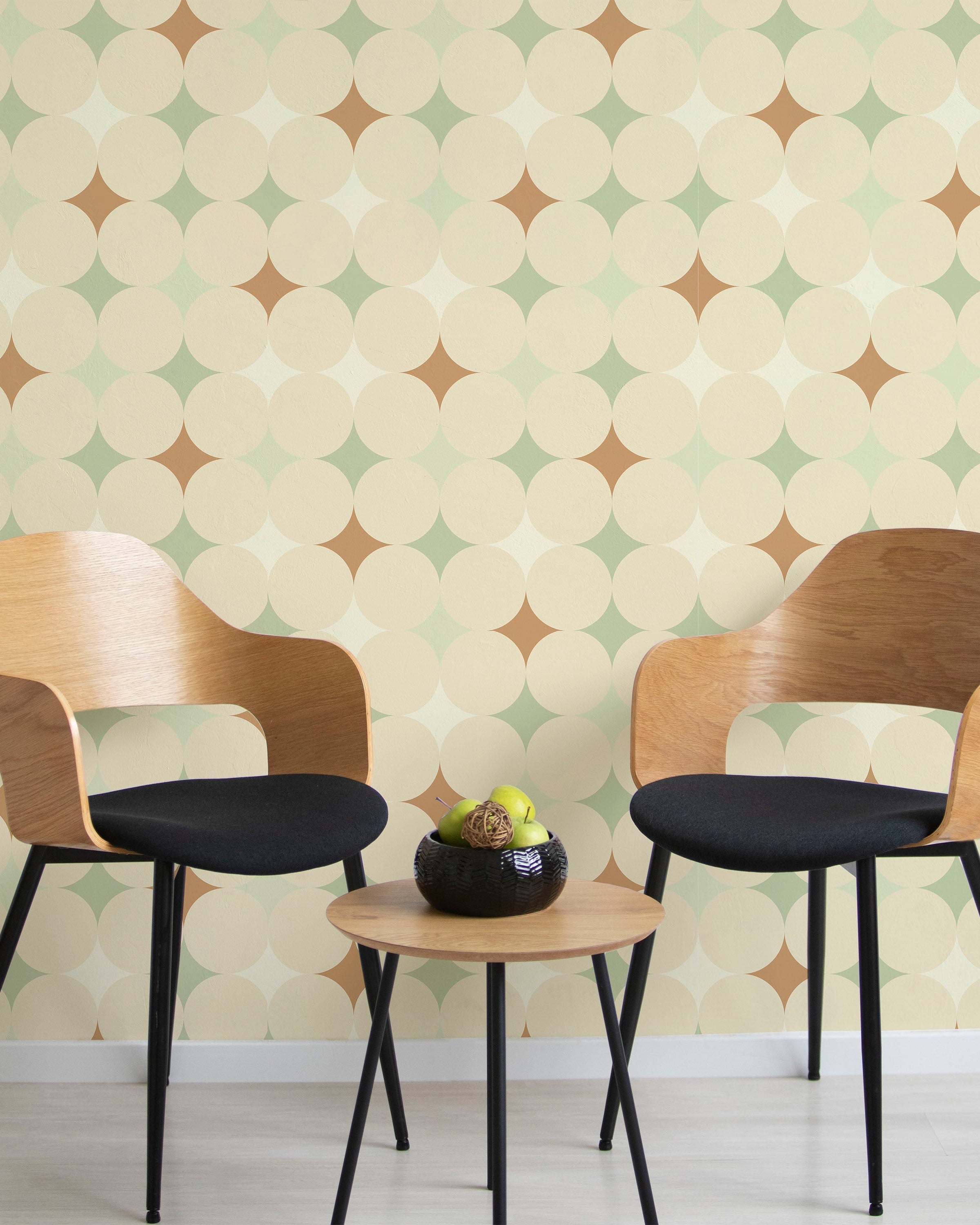 Abstract Bauhaus Peel and Stick Wallpaper, Removable Wallpaper, Traditional Wallpaper - Brown | DeccoPrint