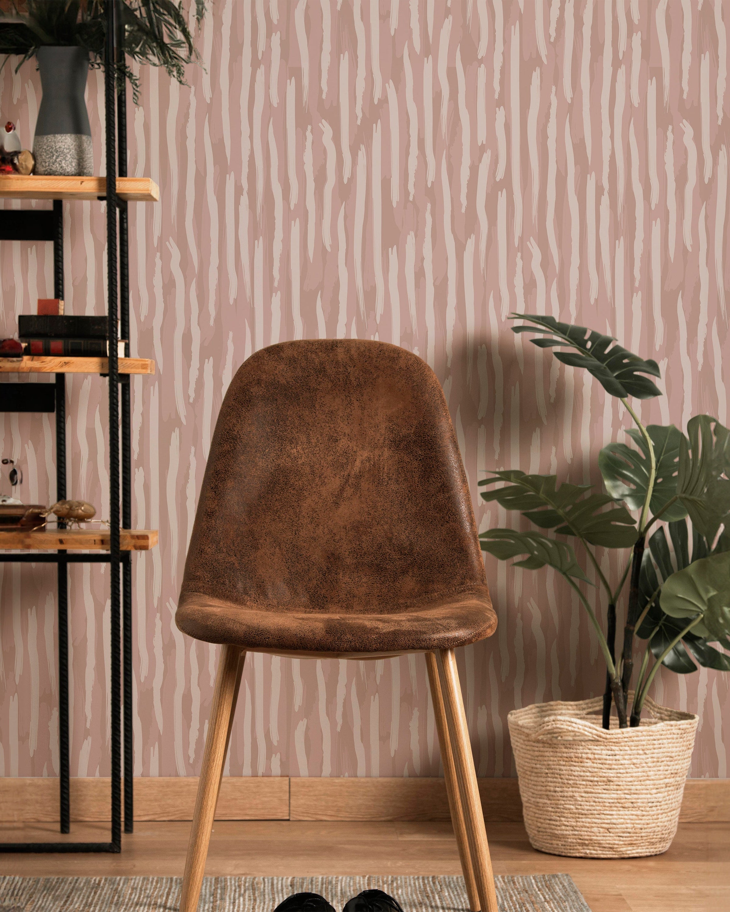 Brush Palette Peel and Stick Wallpaper, Removable Wallpaper, Traditional Wallpaper - Pink | DeccoPrint