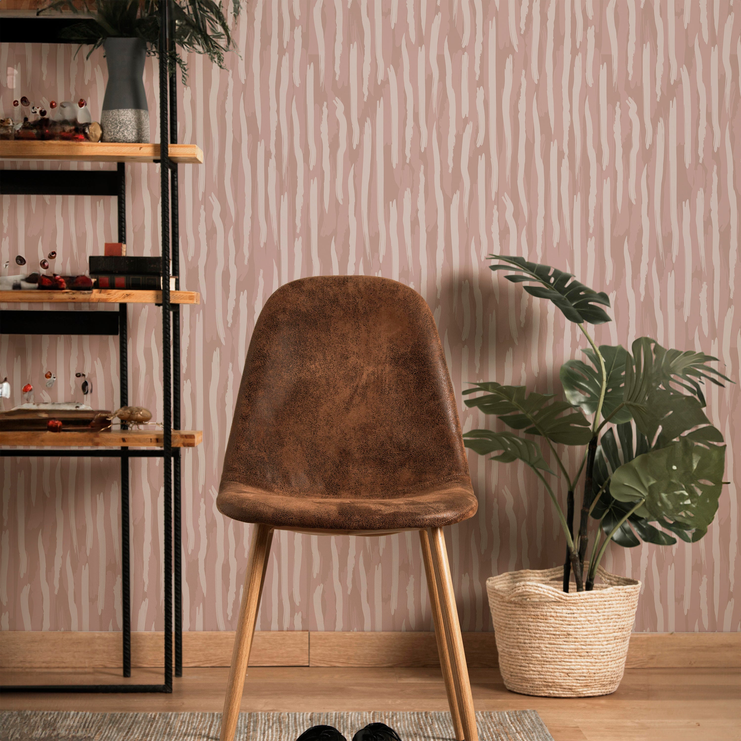 Brush Palette Peel and Stick Wallpaper, Removable Wallpaper, Traditional Wallpaper - Pink | DeccoPrint