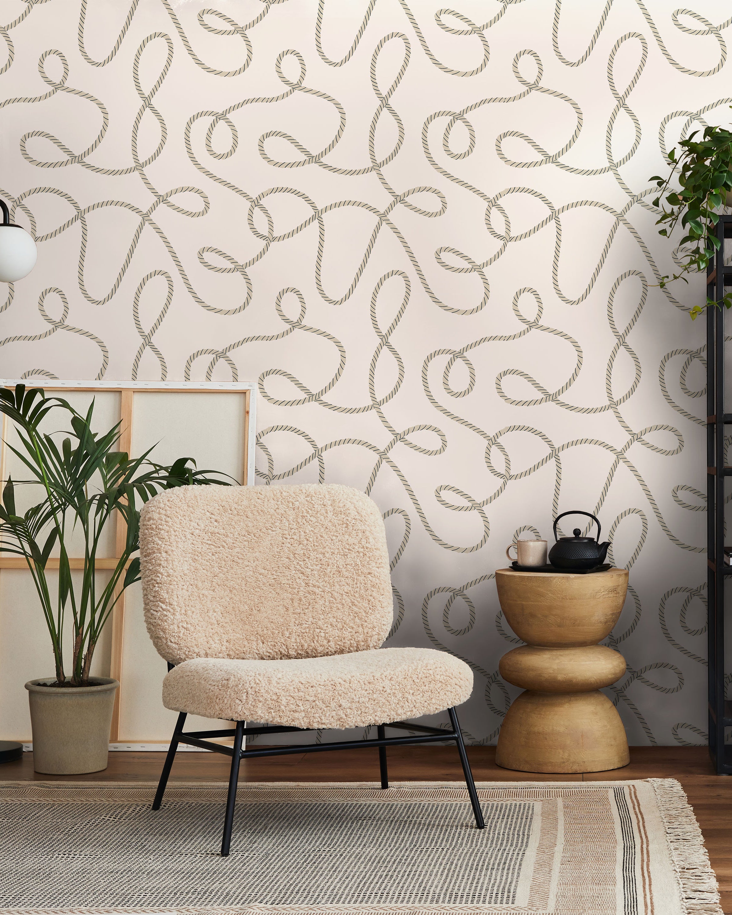Twist and Tangle Peel and Stick Wallpaper, Removable Wallpaper, Traditional Wallpaper - Light Beige | DeccoPrint