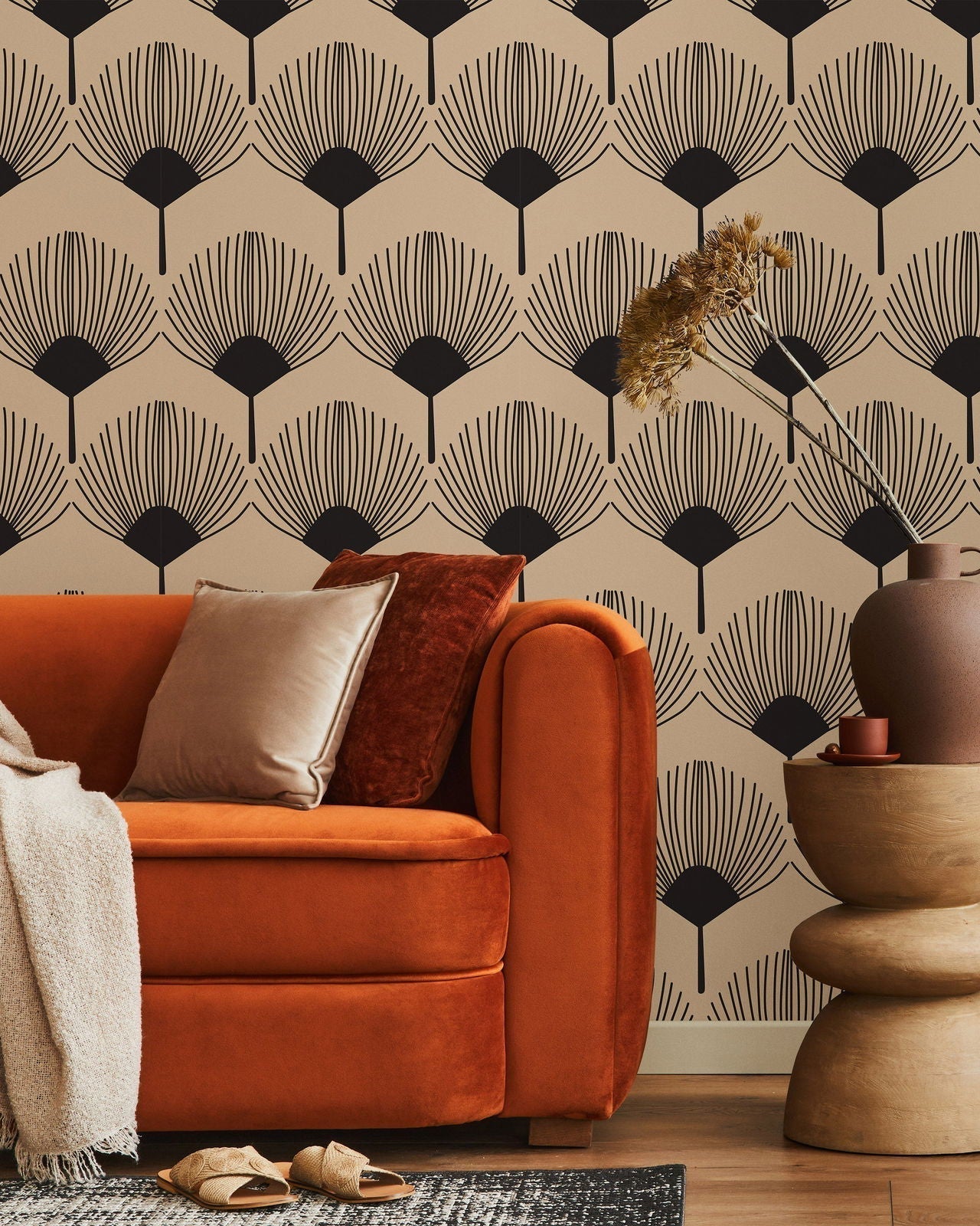 Tropical Deco Peel and Stick Wallpaper, Removable Wallpaper, Traditional Wallpaper | DeccoPrint