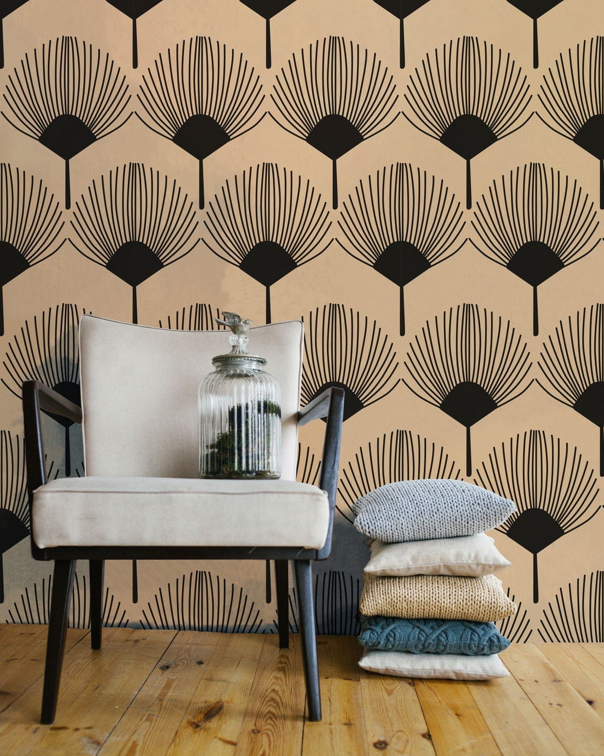 Tropical Deco Peel and Stick Wallpaper, Removable Wallpaper, Traditional Wallpaper | DeccoPrint
