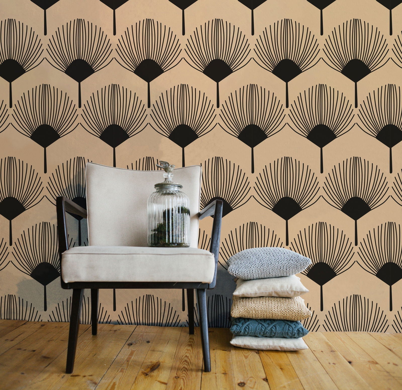 Tropical Deco Peel and Stick Wallpaper, Removable Wallpaper, Traditional Wallpaper | DeccoPrint