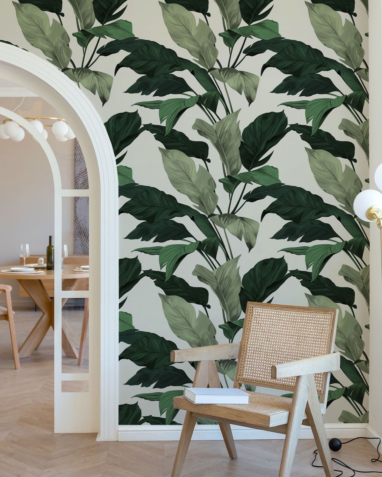 Tropical Elegance Peel and Stick Wallpaper, Removable Wallpaper, Traditional Wallpaper - Green | DeccoPrint
