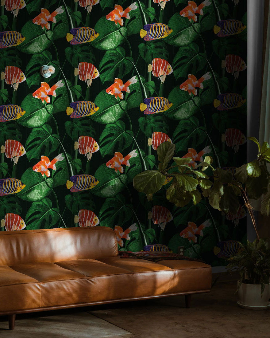 Tropical Fish Peel and Stick Wallpaper, Removable Wallpaper, Traditional Wallpaper | DeccoPrint