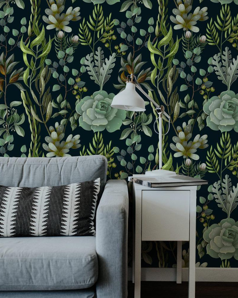 Various Greens Peel and Stick Wallpaper, Removable Wallpaper, Traditional Wallpaper | DeccoPrint