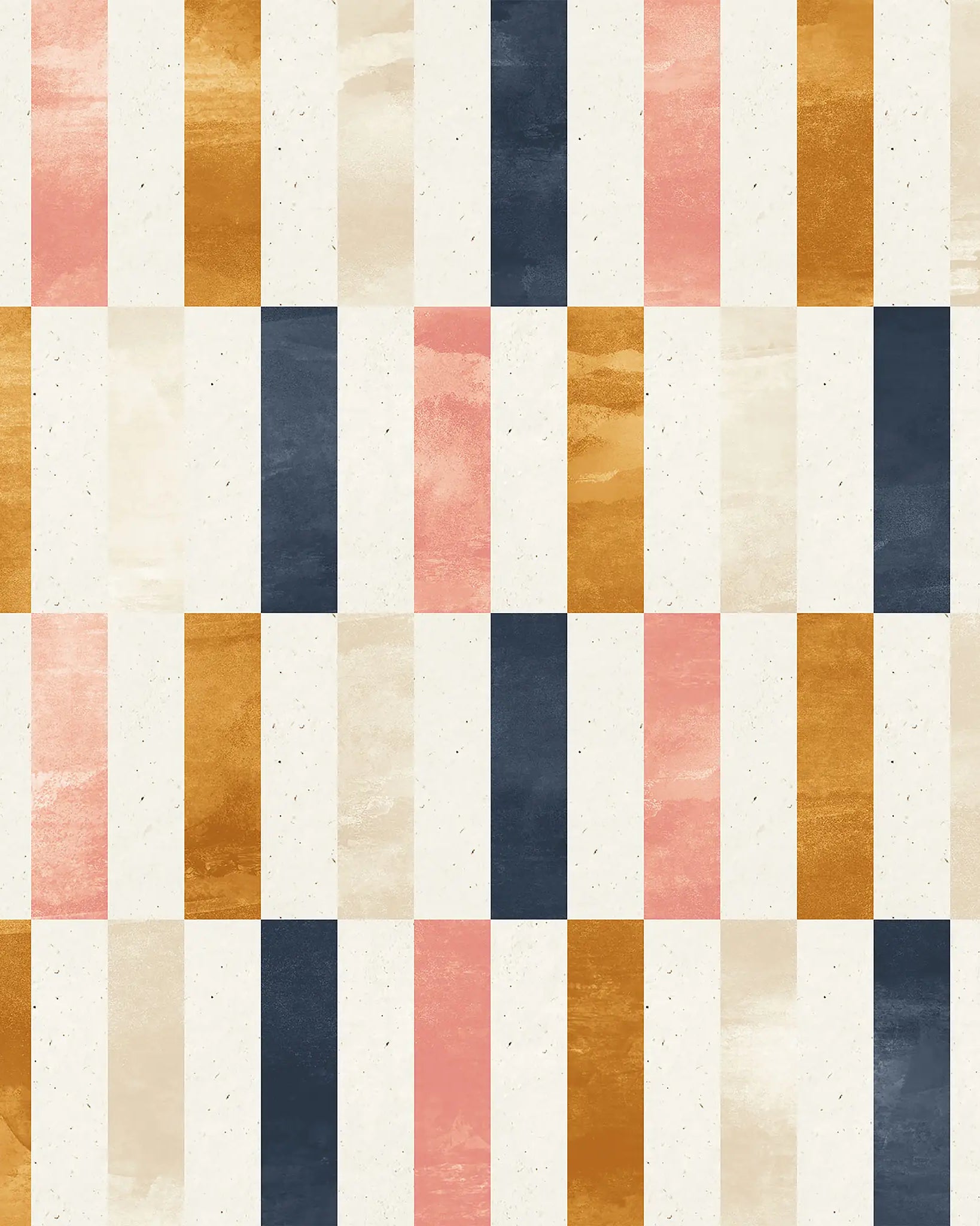 Pattern of vertical stripes in blue, pink, and brown on a white background