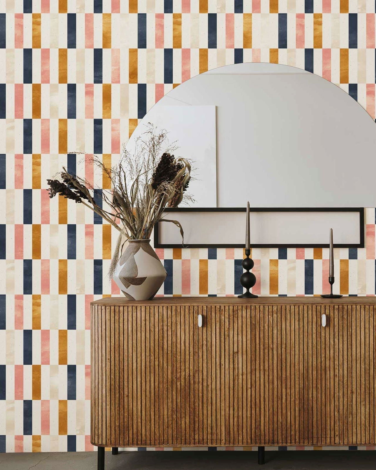 Vertical Rectangles Peel and Stick Wallpaper, Removable Wallpaper, Traditional Wallpaper | DeccoPrint