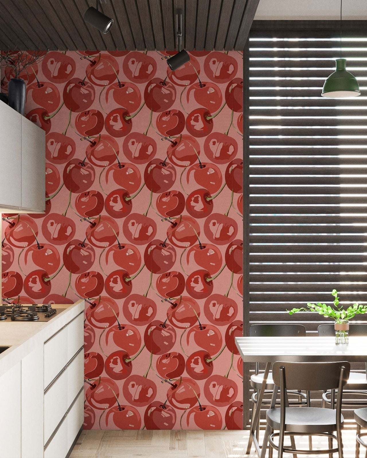 Very Cherry Peel and Stick Wallpaper, Removable Wallpaper, Traditional Wallpaper | DeccoPrint