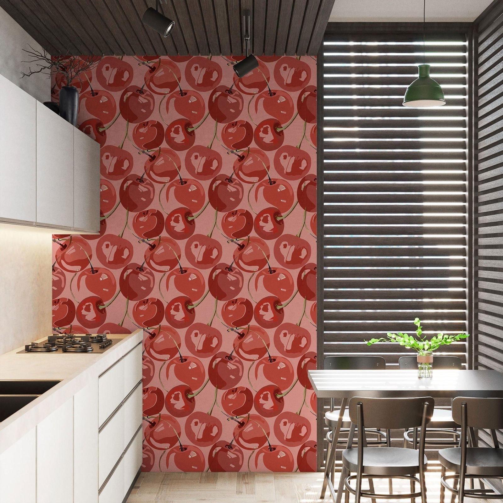 Very Cherry Peel and Stick Wallpaper, Removable Wallpaper, Traditional Wallpaper | DeccoPrint