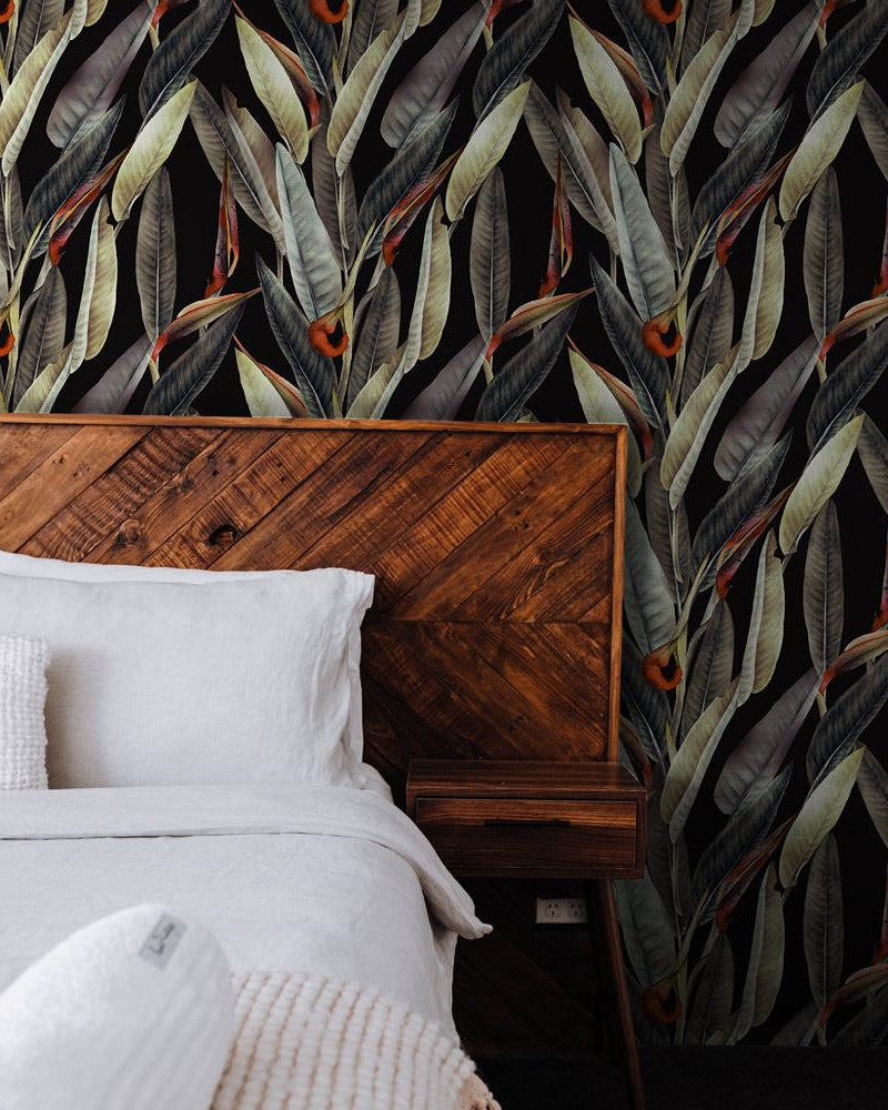Vintage Leaves Peel and Stick Wallpaper, Removable Wallpaper, Traditional Wallpaper | DeccoPrint