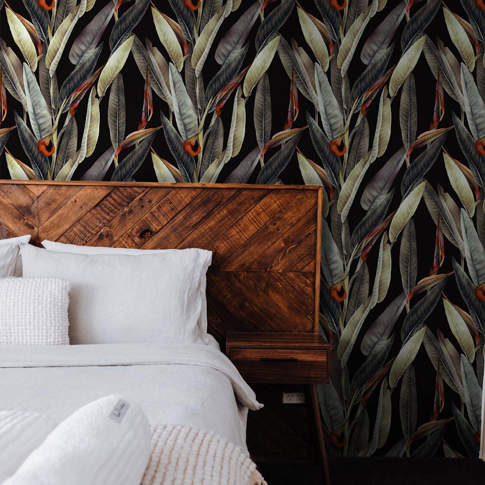 Vintage Leaves Peel and Stick Wallpaper, Removable Wallpaper, Traditional Wallpaper | DeccoPrint