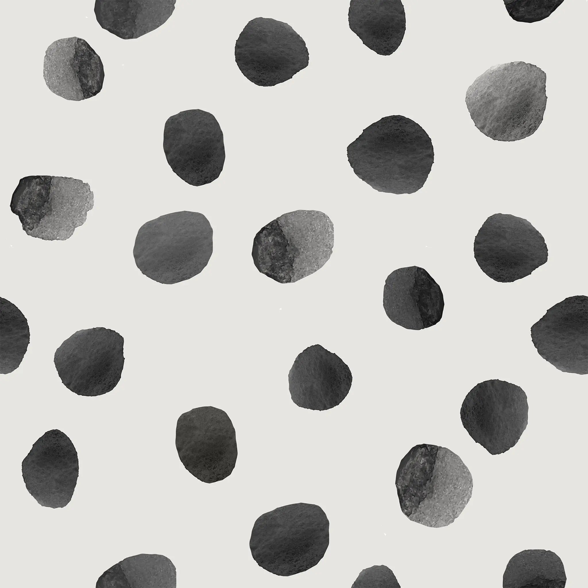 Pattern of black watercolor spots on a light gray background