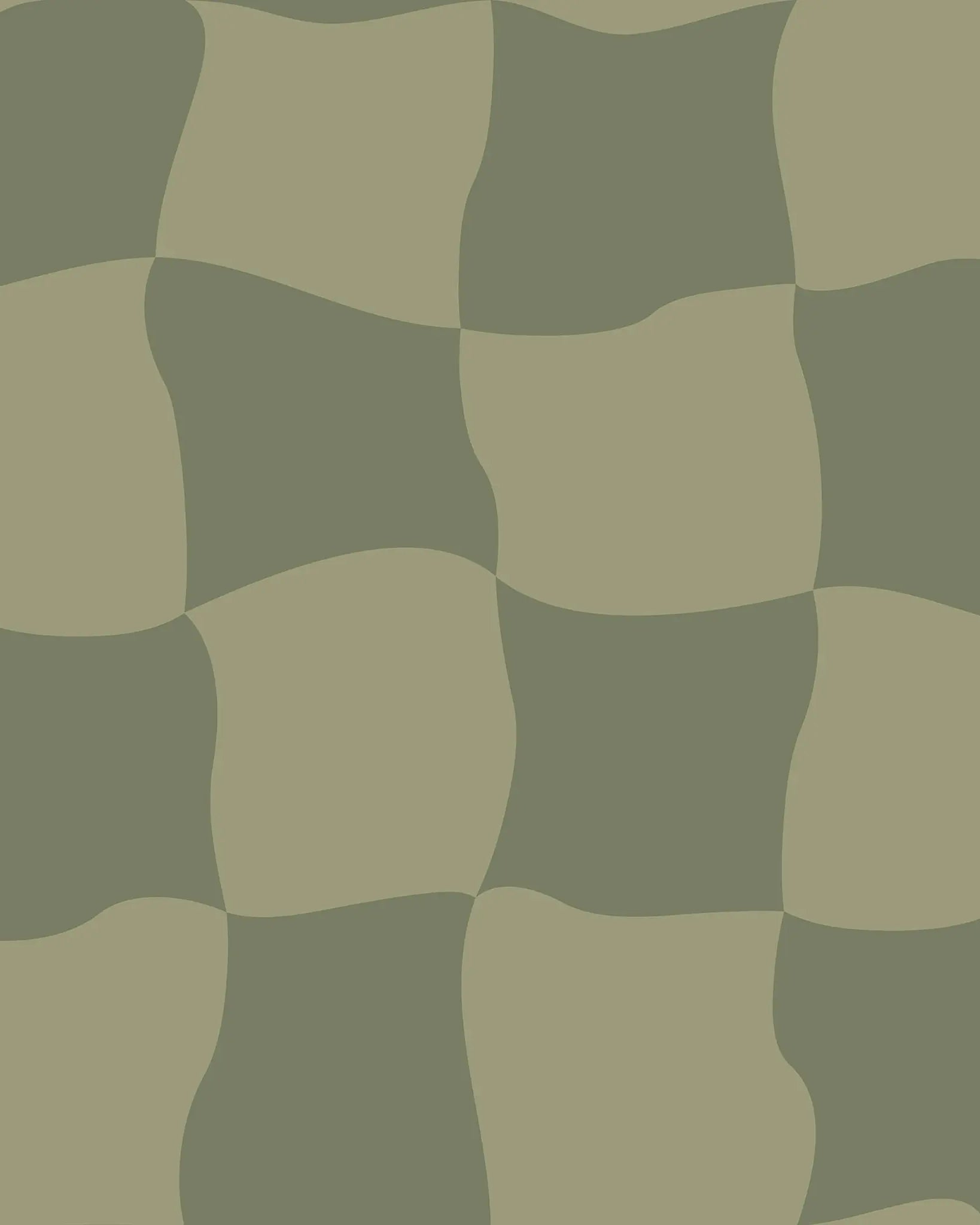 Pattern of green wavy squares on a green background