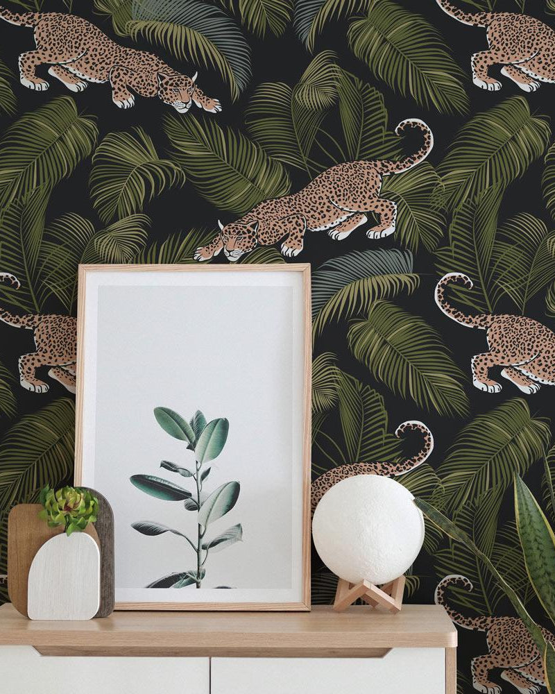 Wild Leopard Peel and Stick Wallpaper, Removable Wallpaper, Traditional Wallpaper | DeccoPrint