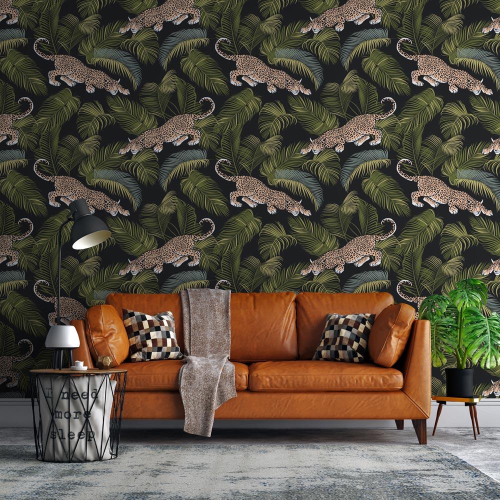 Wild Leopard Peel and Stick Wallpaper, Removable Wallpaper, Traditional Wallpaper | DeccoPrint