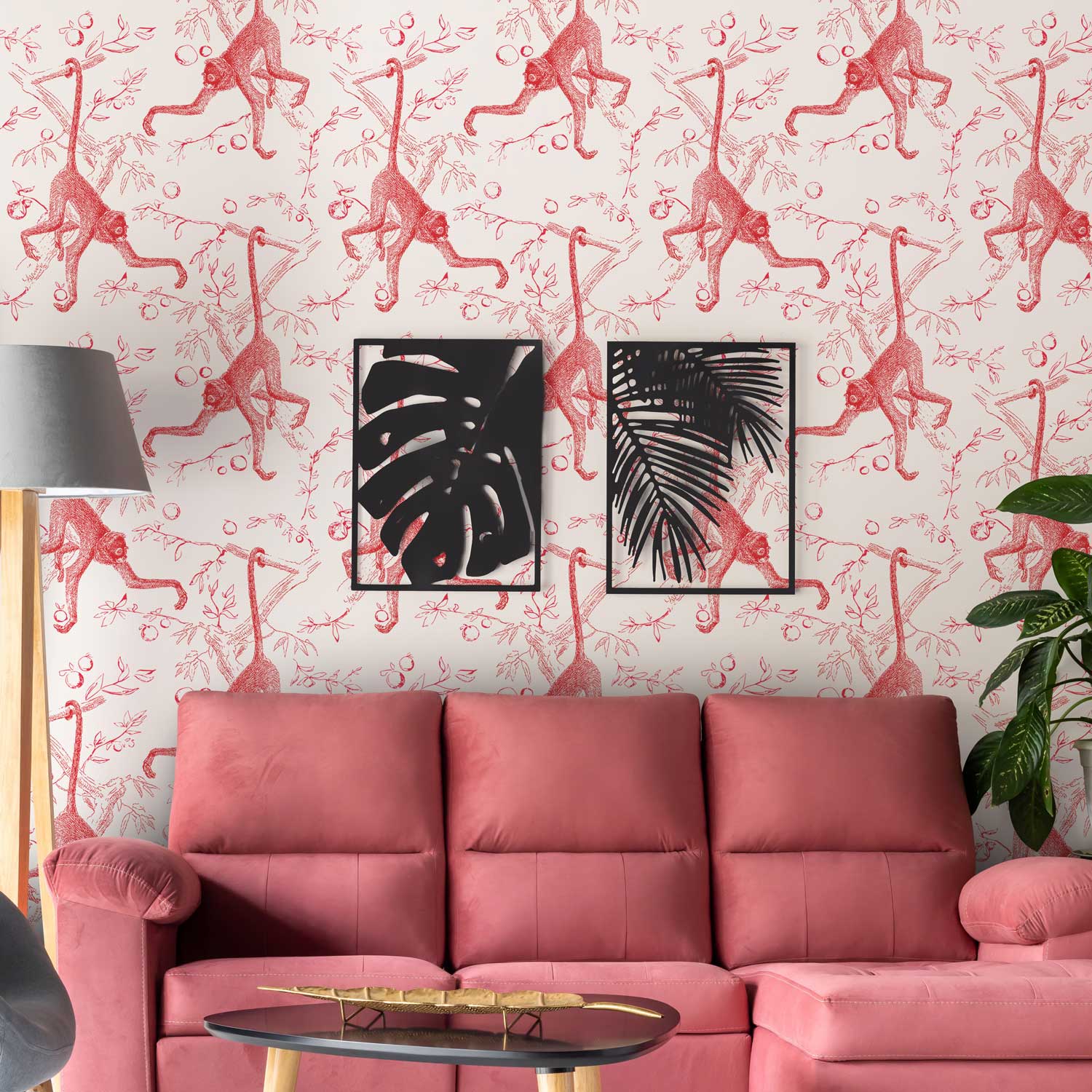 Wild Monkey Peel and Stick Wallpaper, Removable Wallpaper, Traditional Wallpaper | DeccoPrint