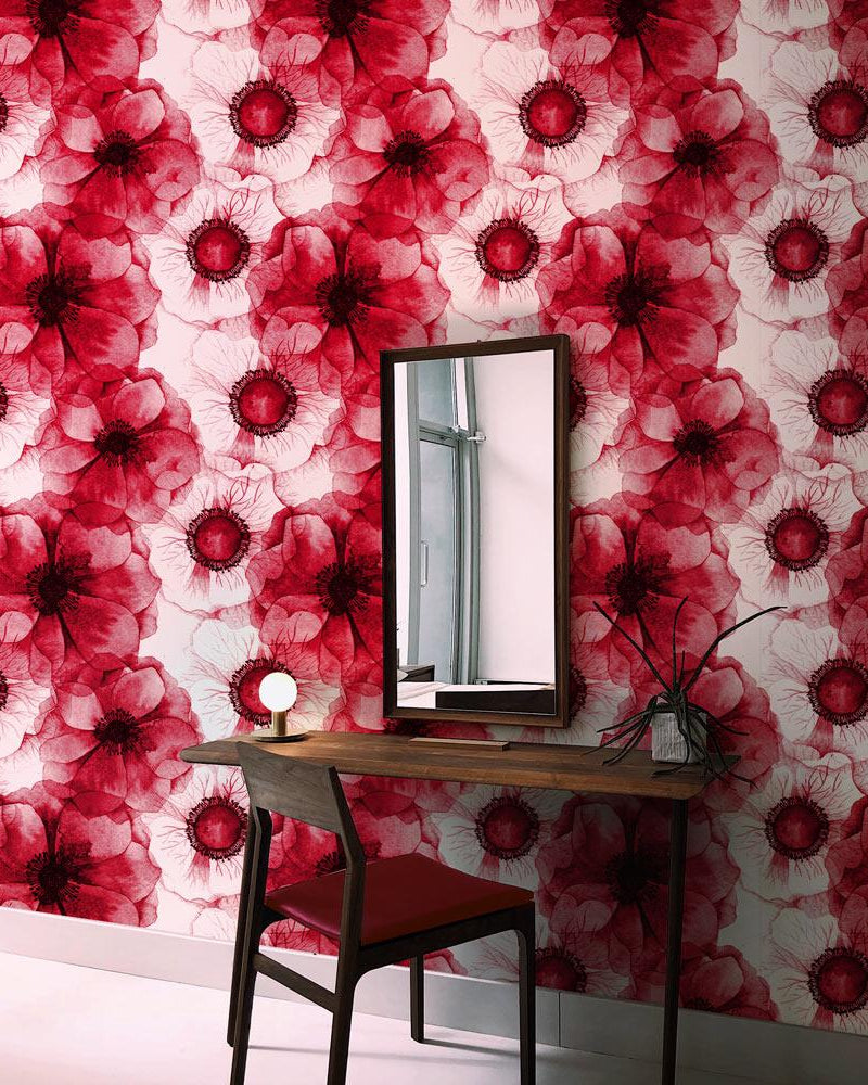 Wild Poppies Peel and Stick Wallpaper, Removable Wallpaper, Traditional Wallpaper | DeccoPrint