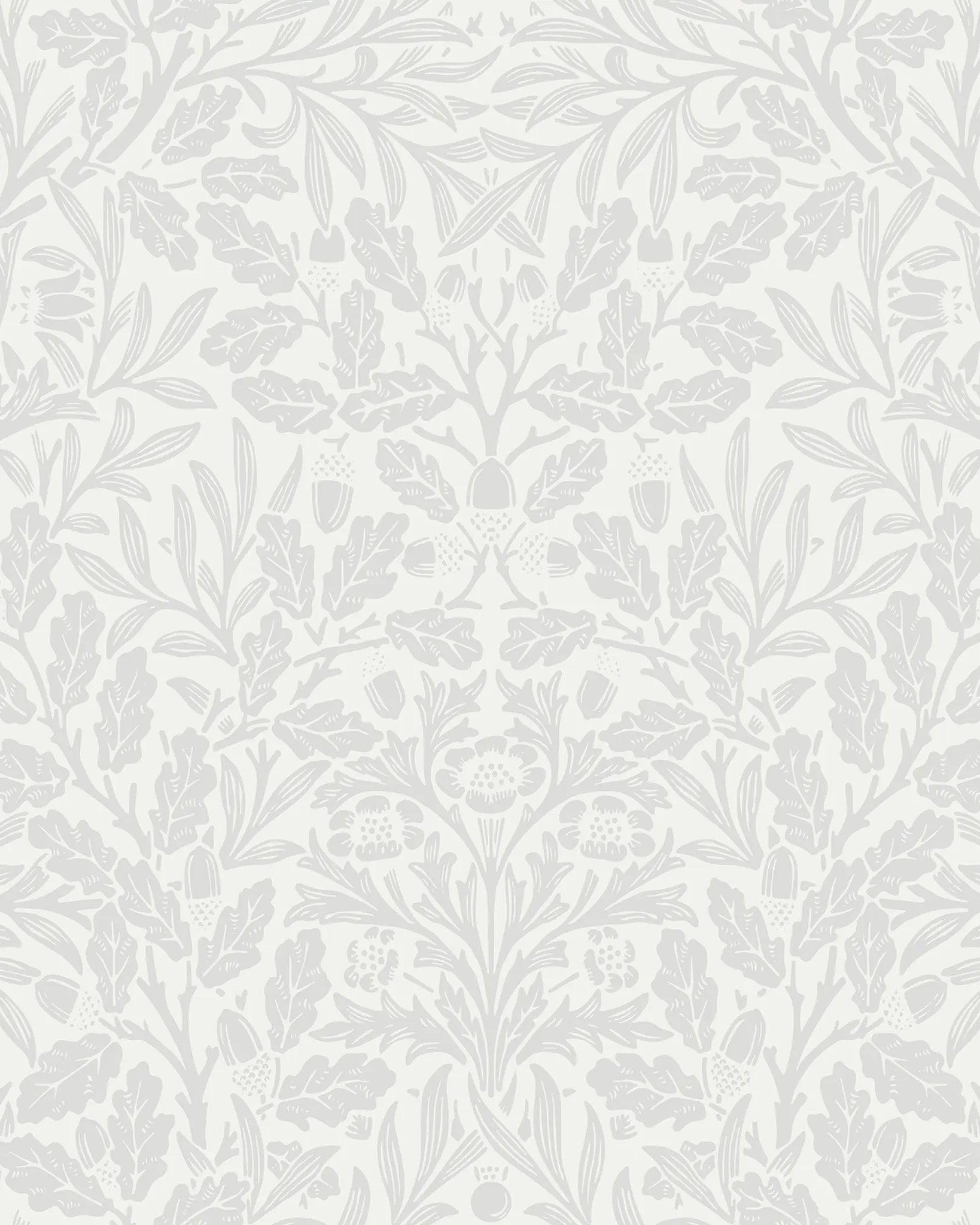White floral pattern on a white background