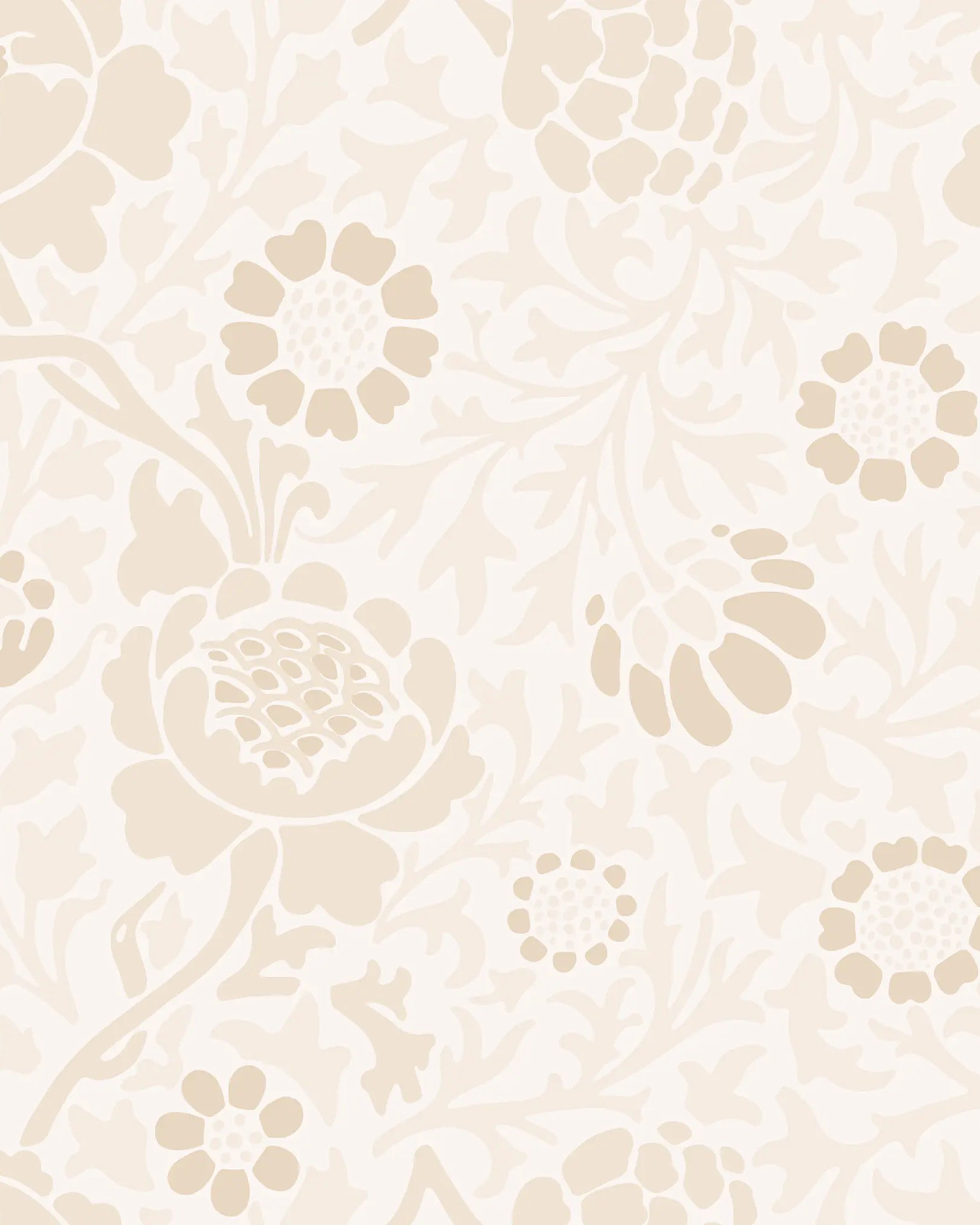 Beige floral pattern on a beige background