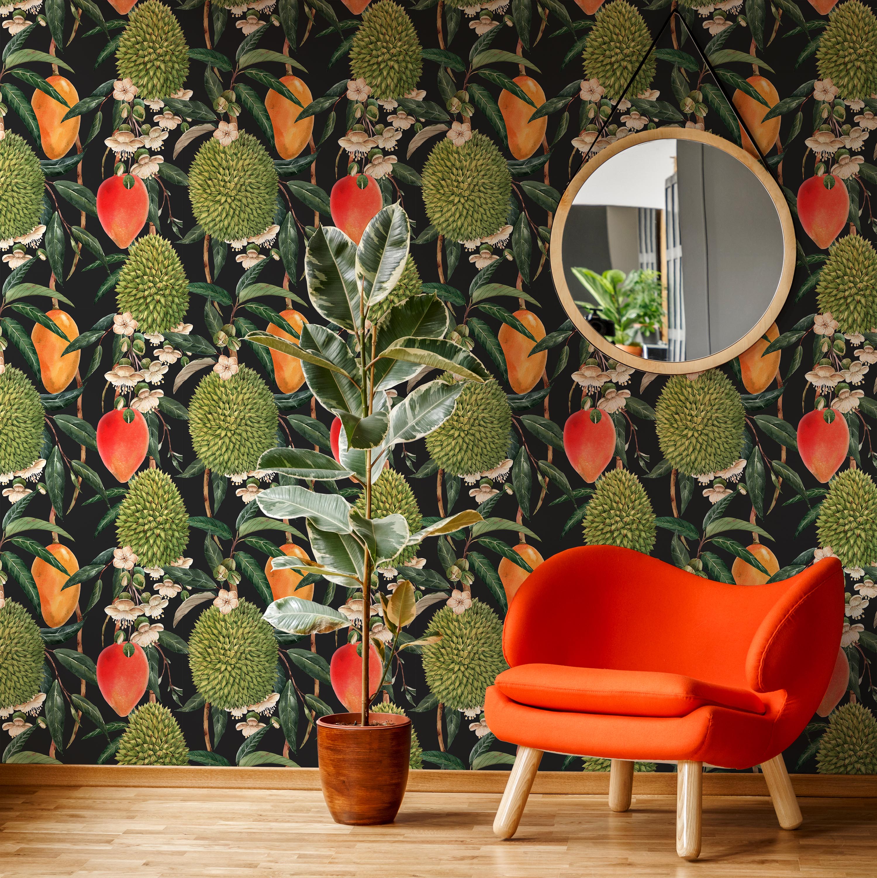 Tropical Fruit Peel and Stick Wallpaper, Removable Wallpaper, Traditional Wallpaper | DeccoPrint