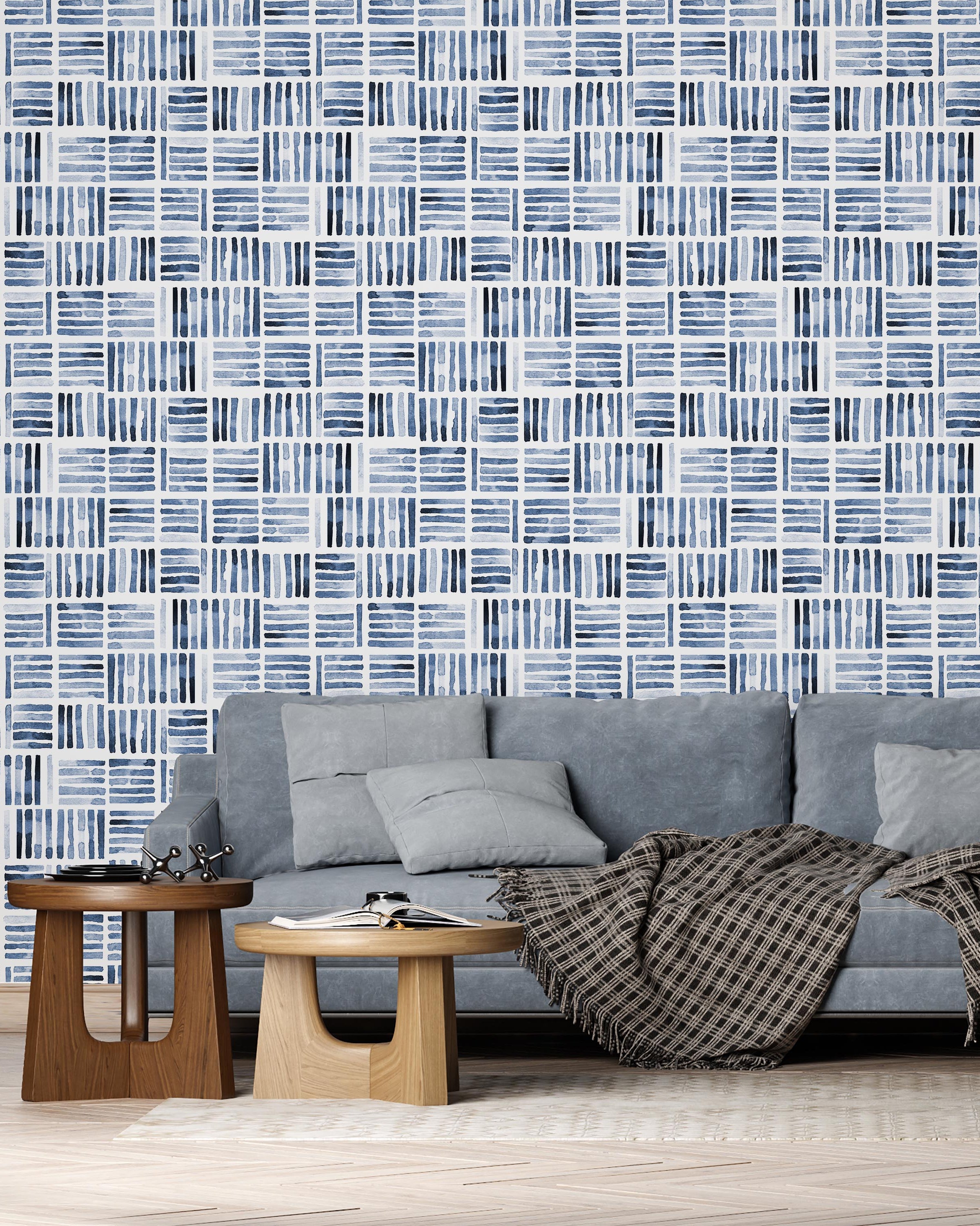 Watercolor Stripes Peel and Stick Wallpaper, Removable Wallpaper, Traditional Wallpaper | DeccoPrint