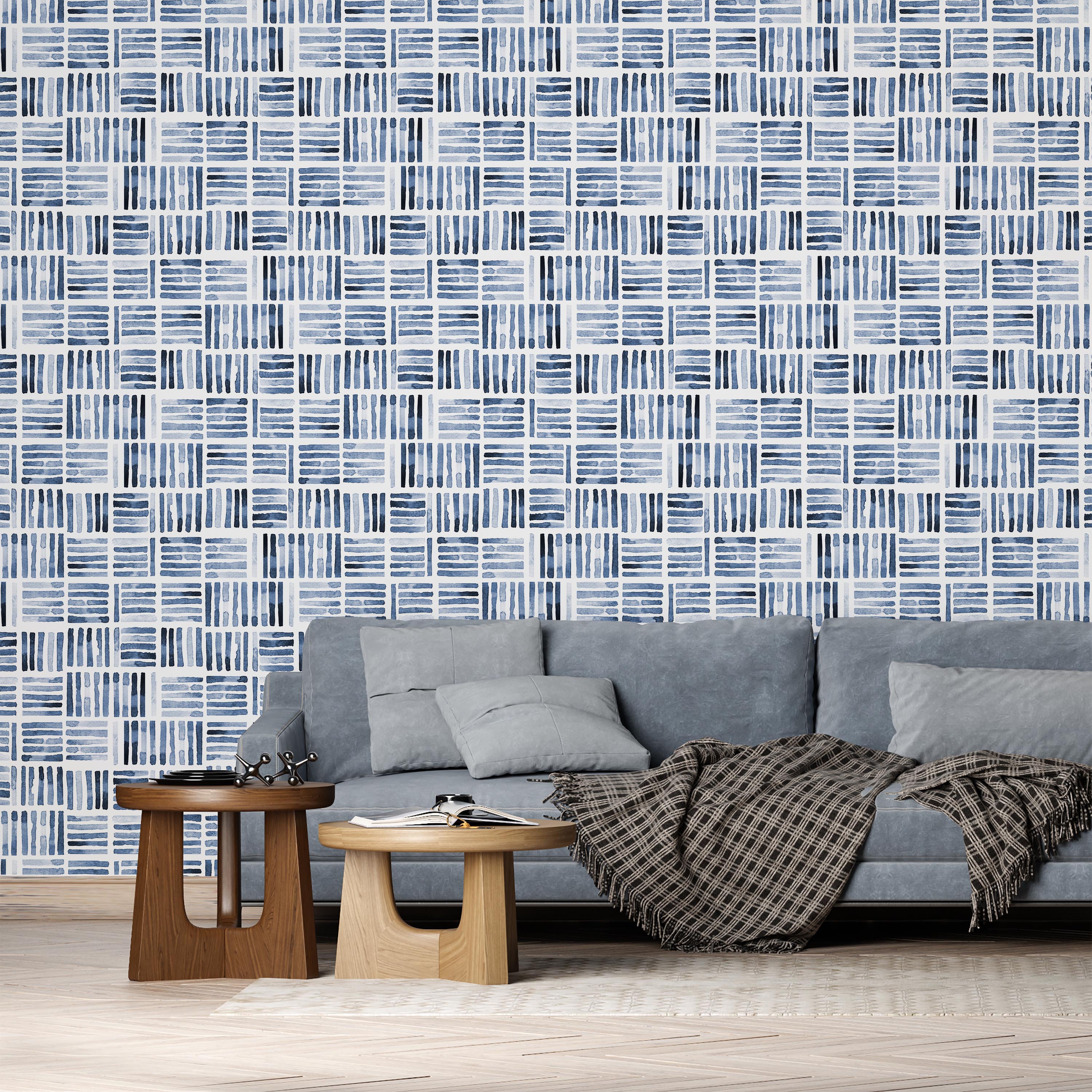 Watercolor Stripes Peel and Stick Wallpaper, Removable Wallpaper, Traditional Wallpaper | DeccoPrint