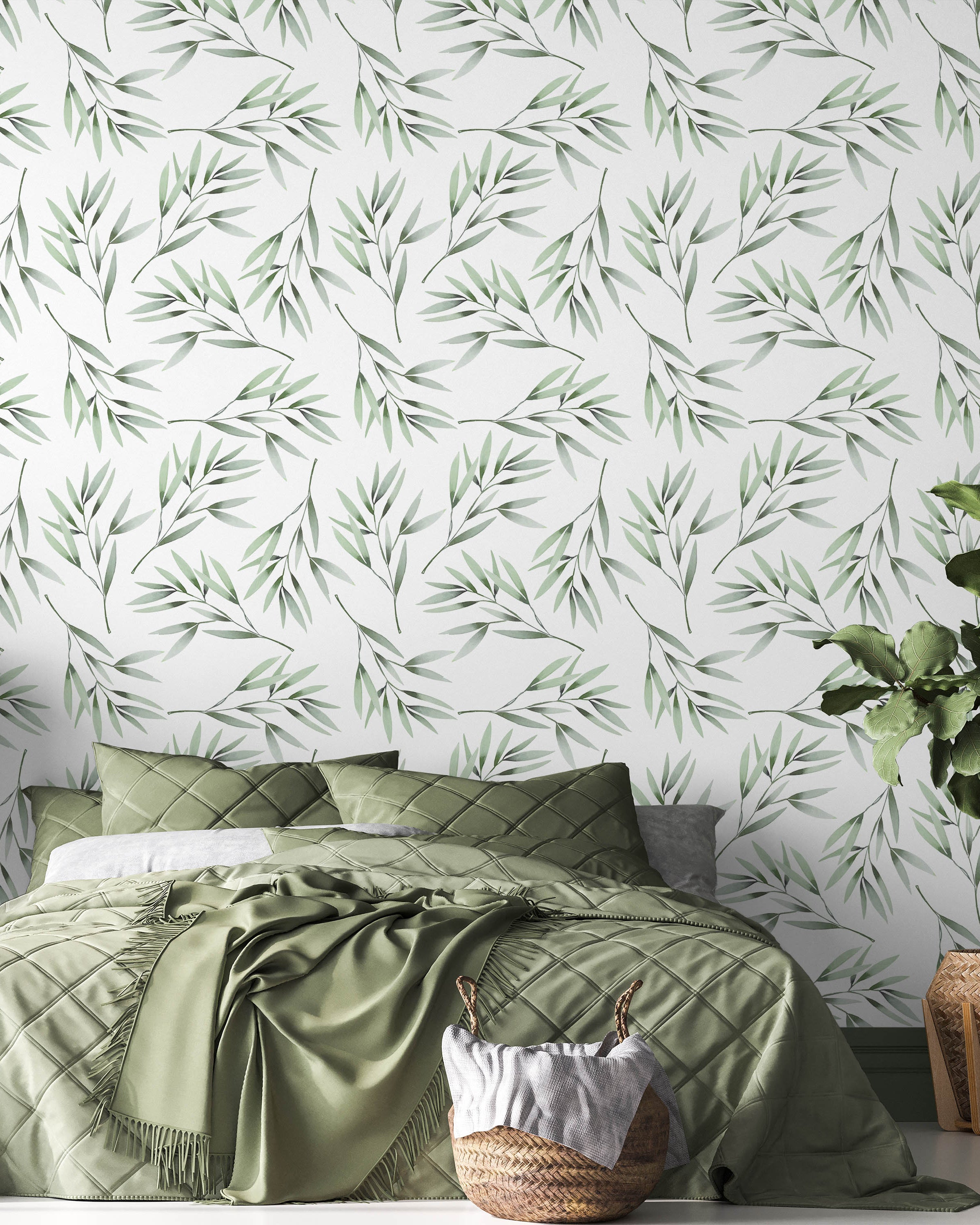 Tiny Branch Peel and Stick Wallpaper, Removable Wallpaper, Traditional Wallpaper | DeccoPrint