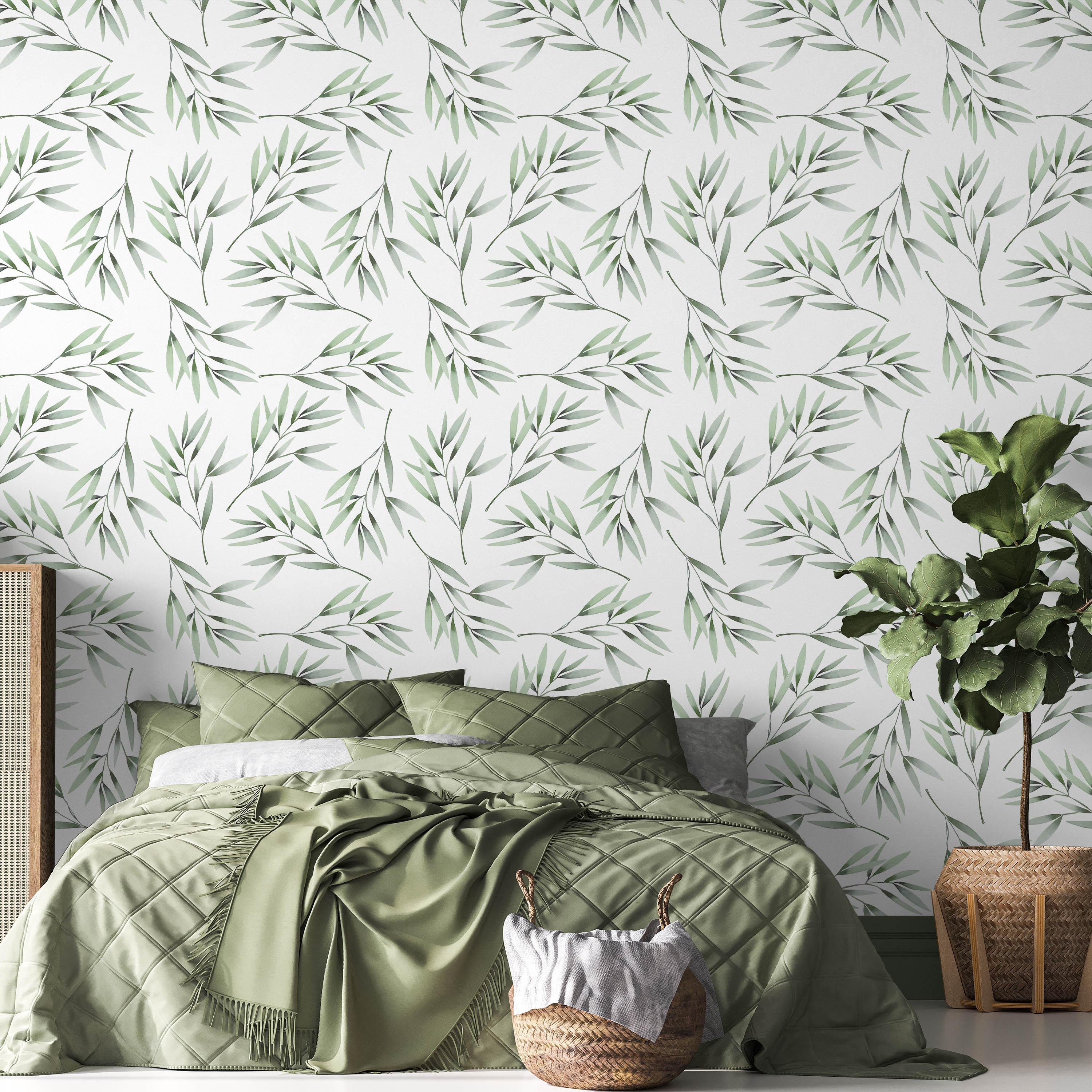 Tiny Branch Peel and Stick Wallpaper, Removable Wallpaper, Traditional Wallpaper | DeccoPrint
