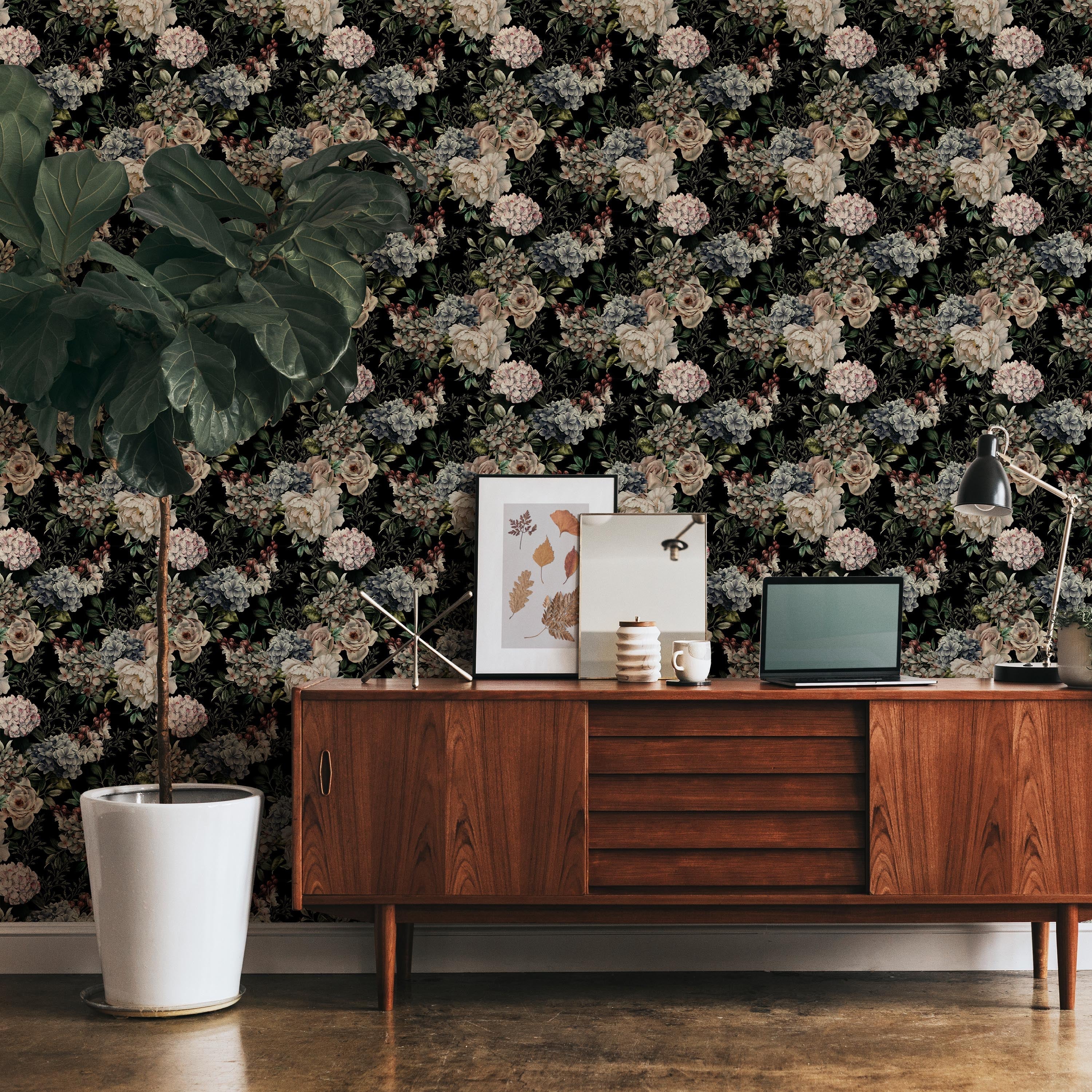 Vintage Flowers Peel and Stick Wallpaper, Removable Wallpaper, Traditional Wallpaper | DeccoPrint