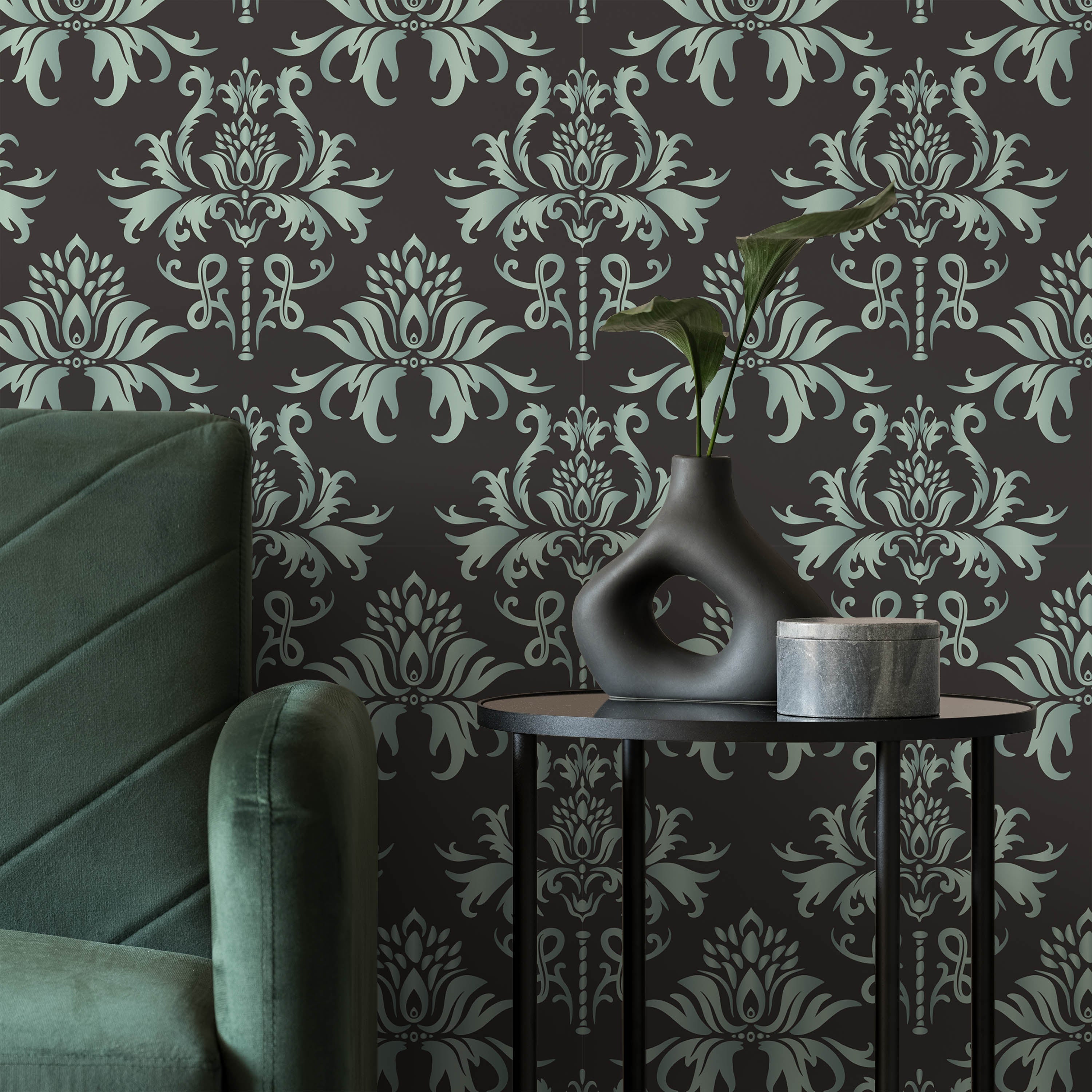Old-school Damask Peel and Stick Wallpaper, Removable Wallpaper, Traditional Wallpaper | DeccoPrint
