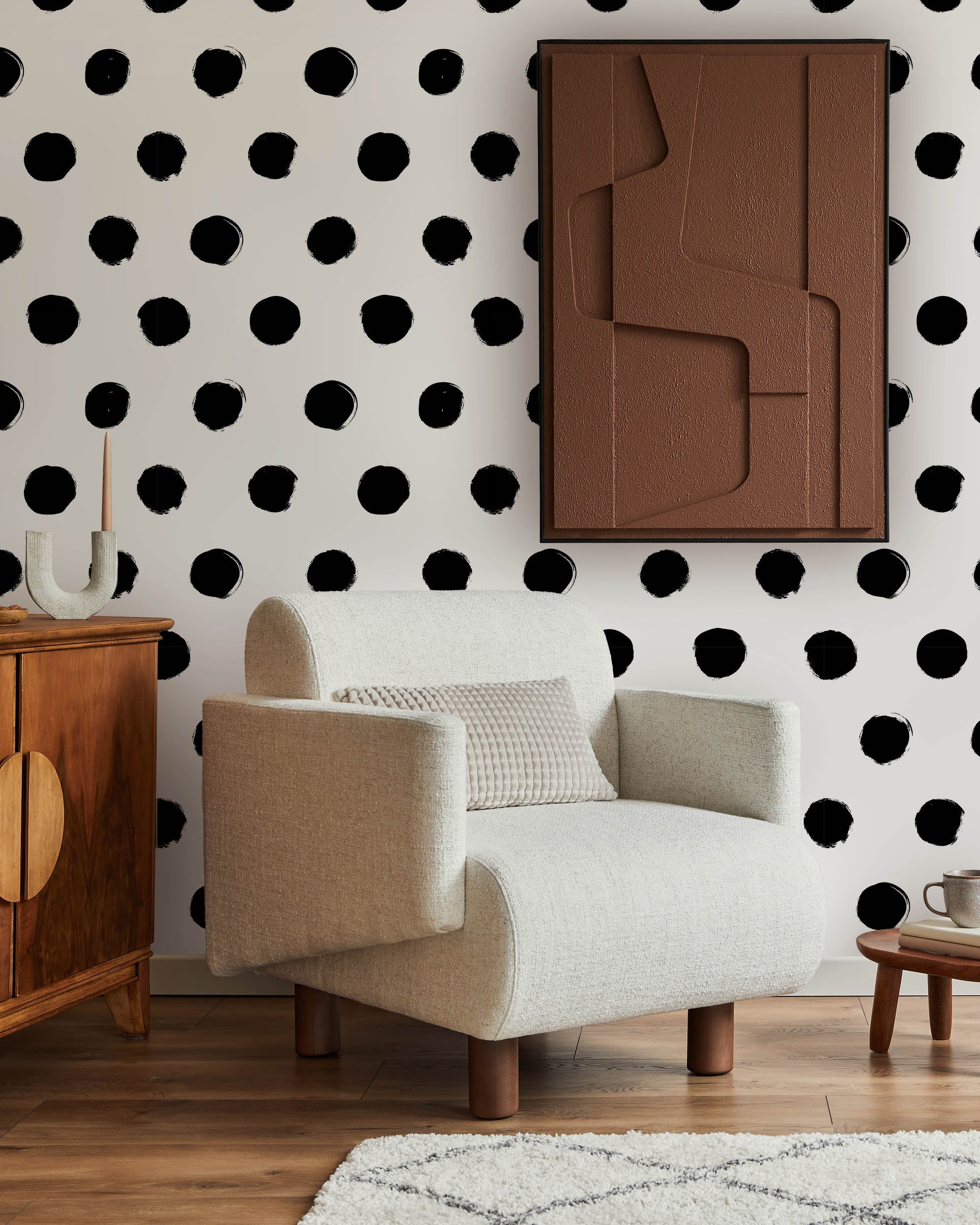 Polka Dots Peel and Stick Wallpaper, Removable Wallpaper, Traditional Wallpaper | DeccoPrint