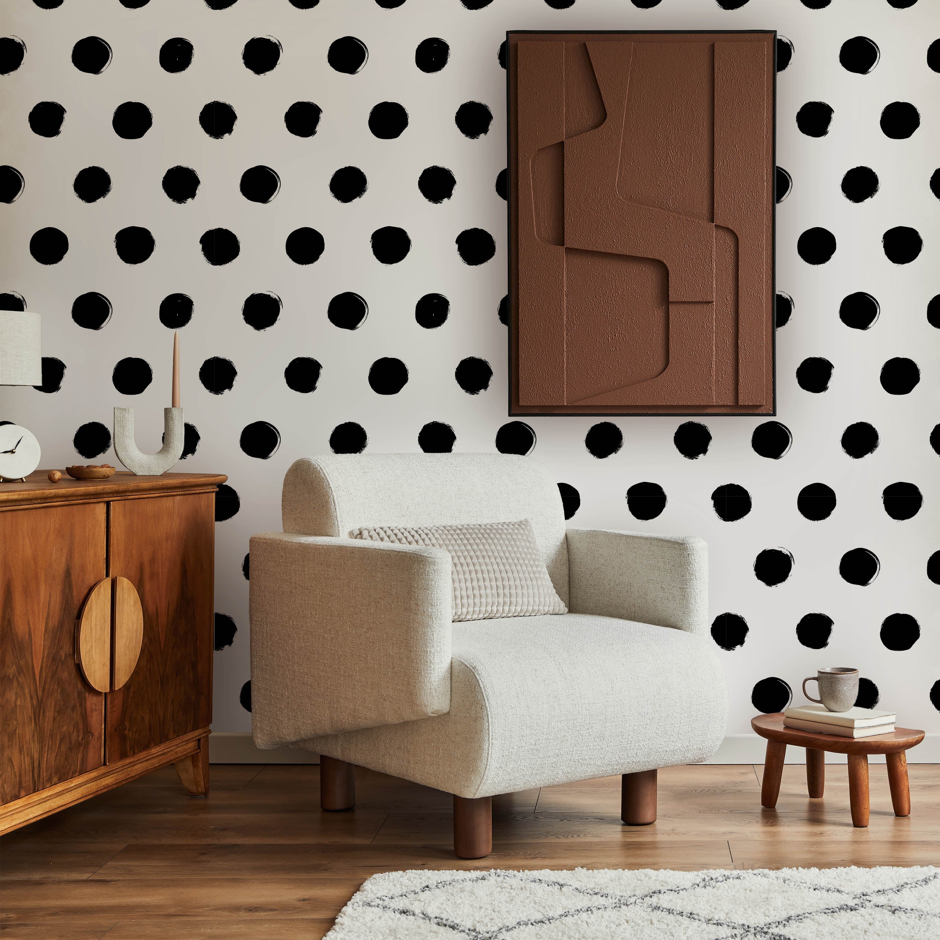 Polka Dots Peel and Stick Wallpaper, Removable Wallpaper, Traditional Wallpaper | DeccoPrint