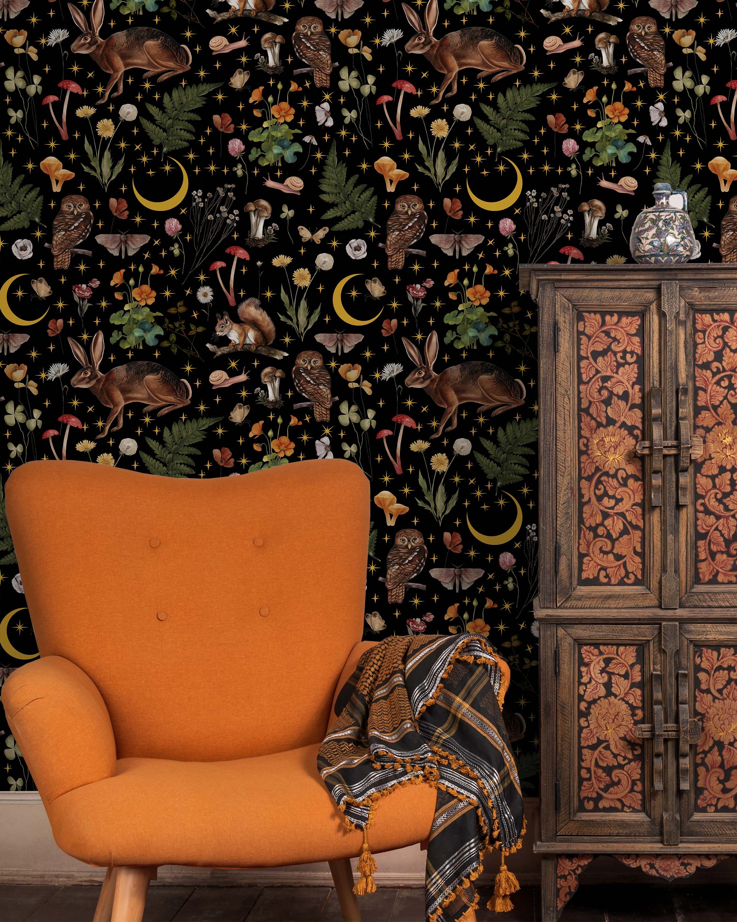 Mystery Forest Peel and Stick Wallpaper, Removable Wallpaper, Traditional Wallpaper | DeccoPrint