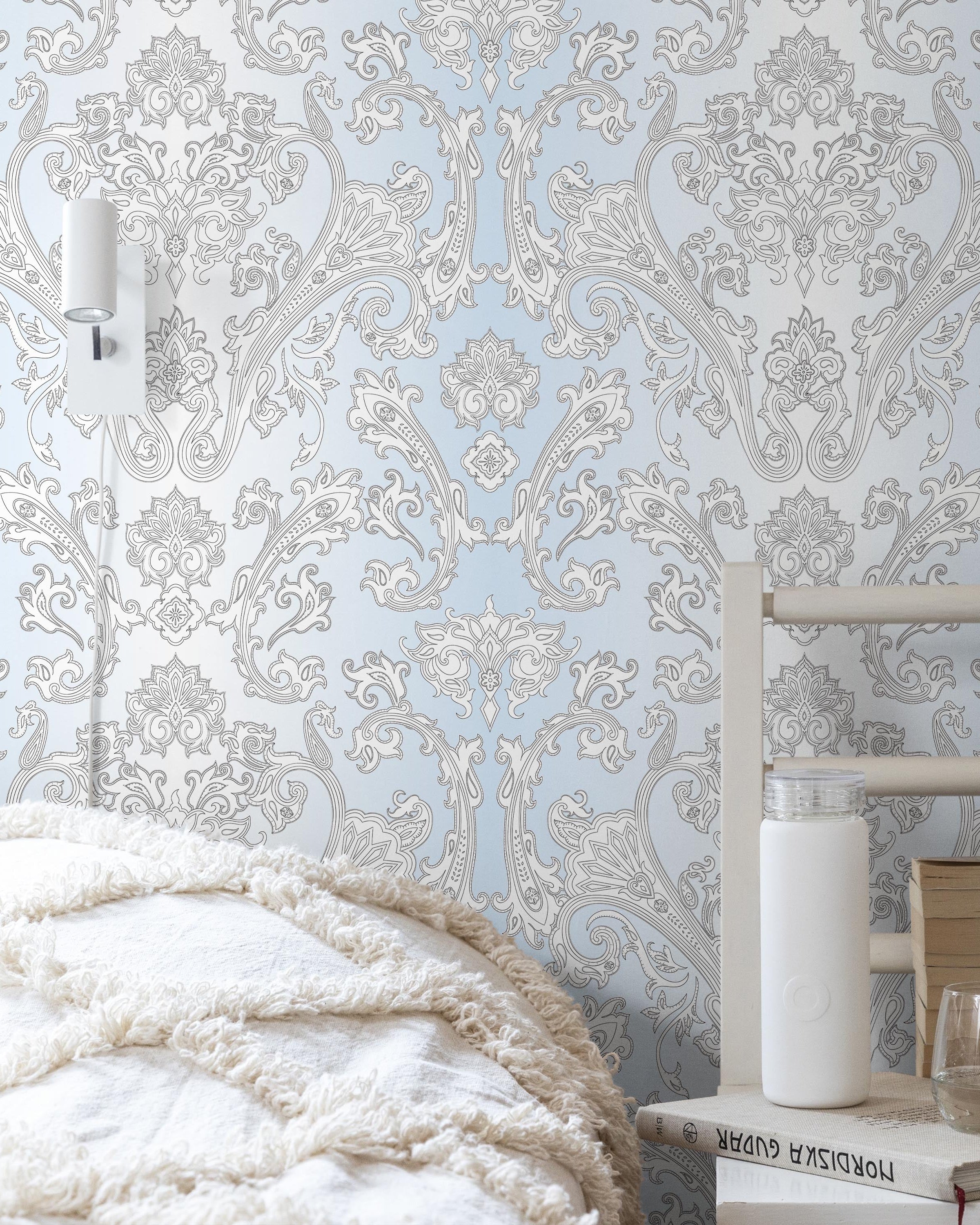 Vintage Damask Peel and Stick Wallpaper, Removable Wallpaper, Traditional Wallpaper | DeccoPrint
