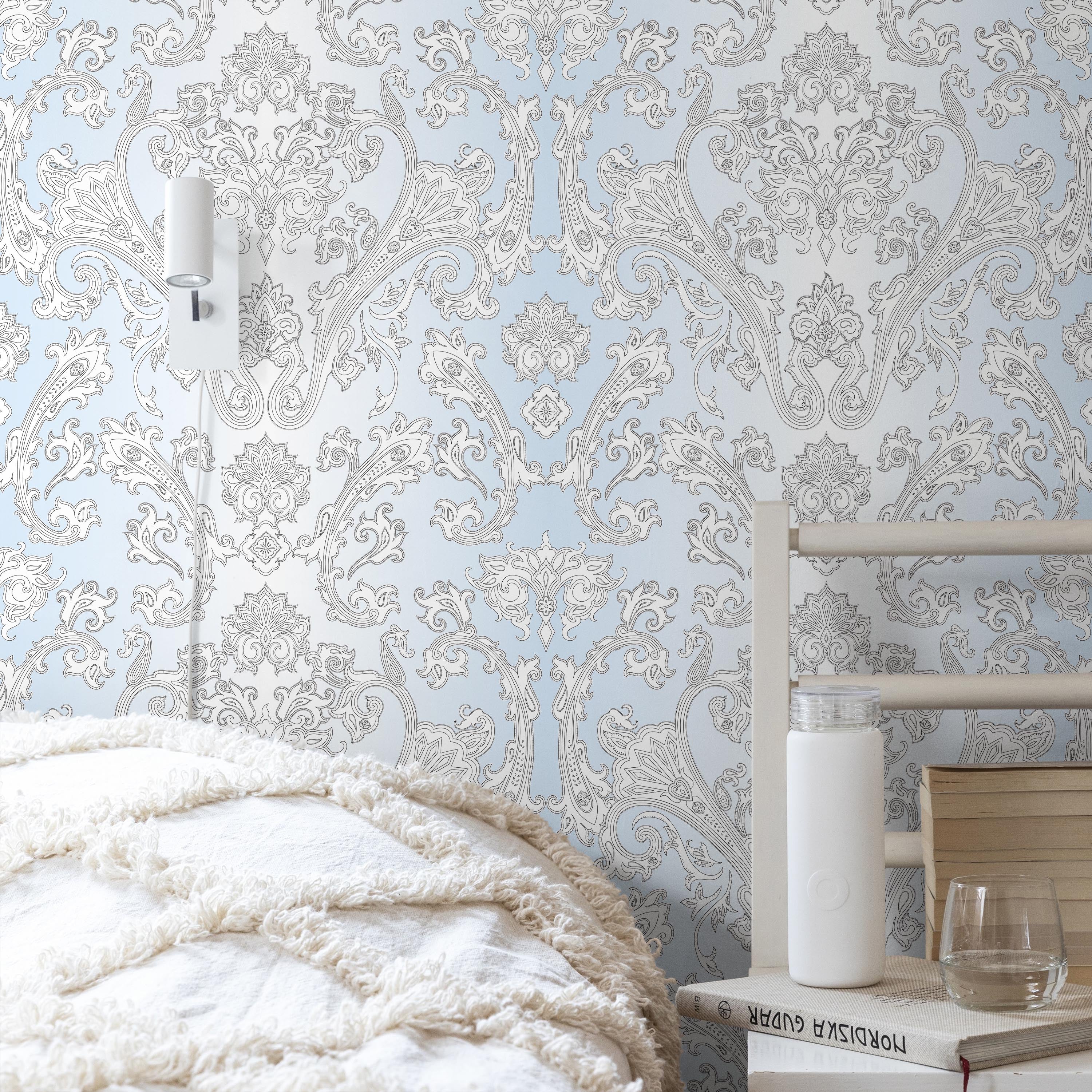 Vintage Damask Peel and Stick Wallpaper, Removable Wallpaper, Traditional Wallpaper | DeccoPrint