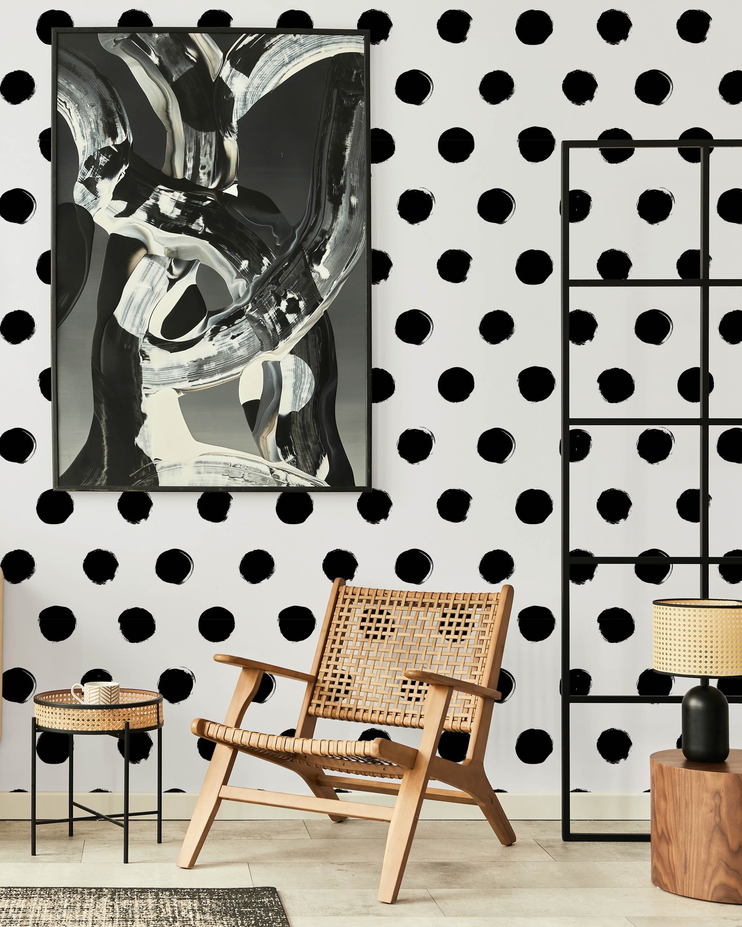 Polka Dots Peel and Stick Wallpaper, Removable Wallpaper, Traditional Wallpaper | DeccoPrint