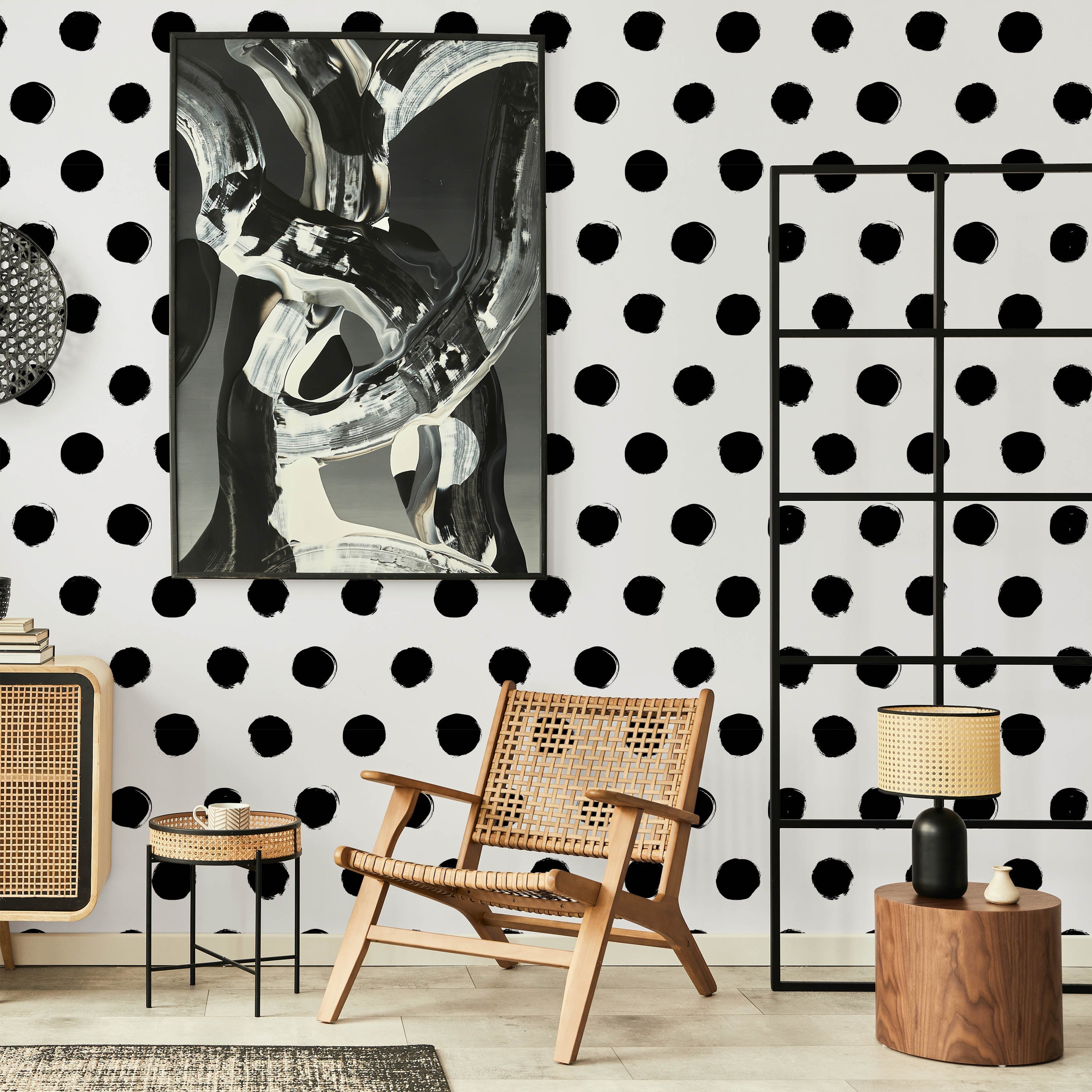 Polka Dots Peel and Stick Wallpaper, Removable Wallpaper, Traditional Wallpaper | DeccoPrint