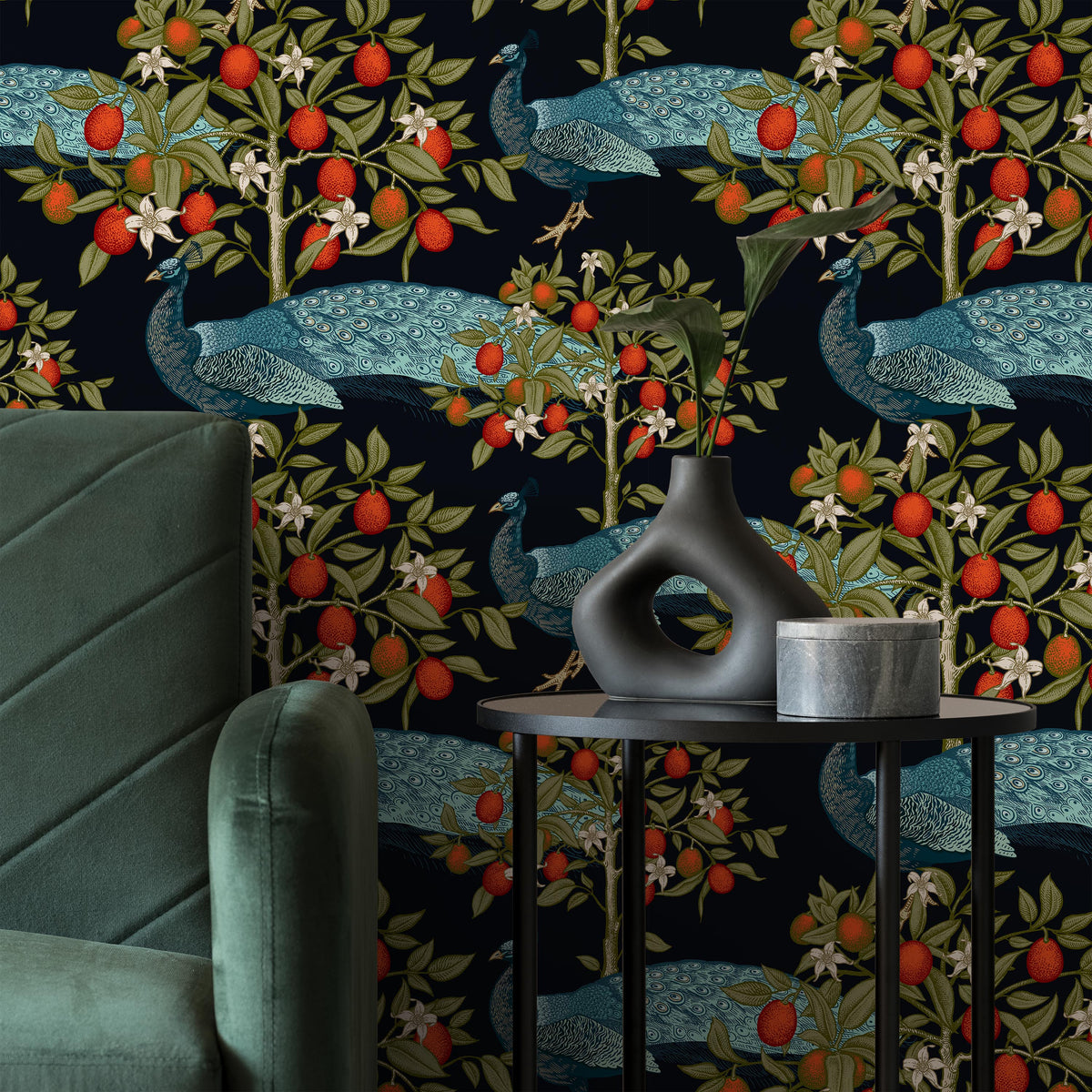 Vintage Peacocks Wallpaper - Elegant Bird Design | Deccoprint