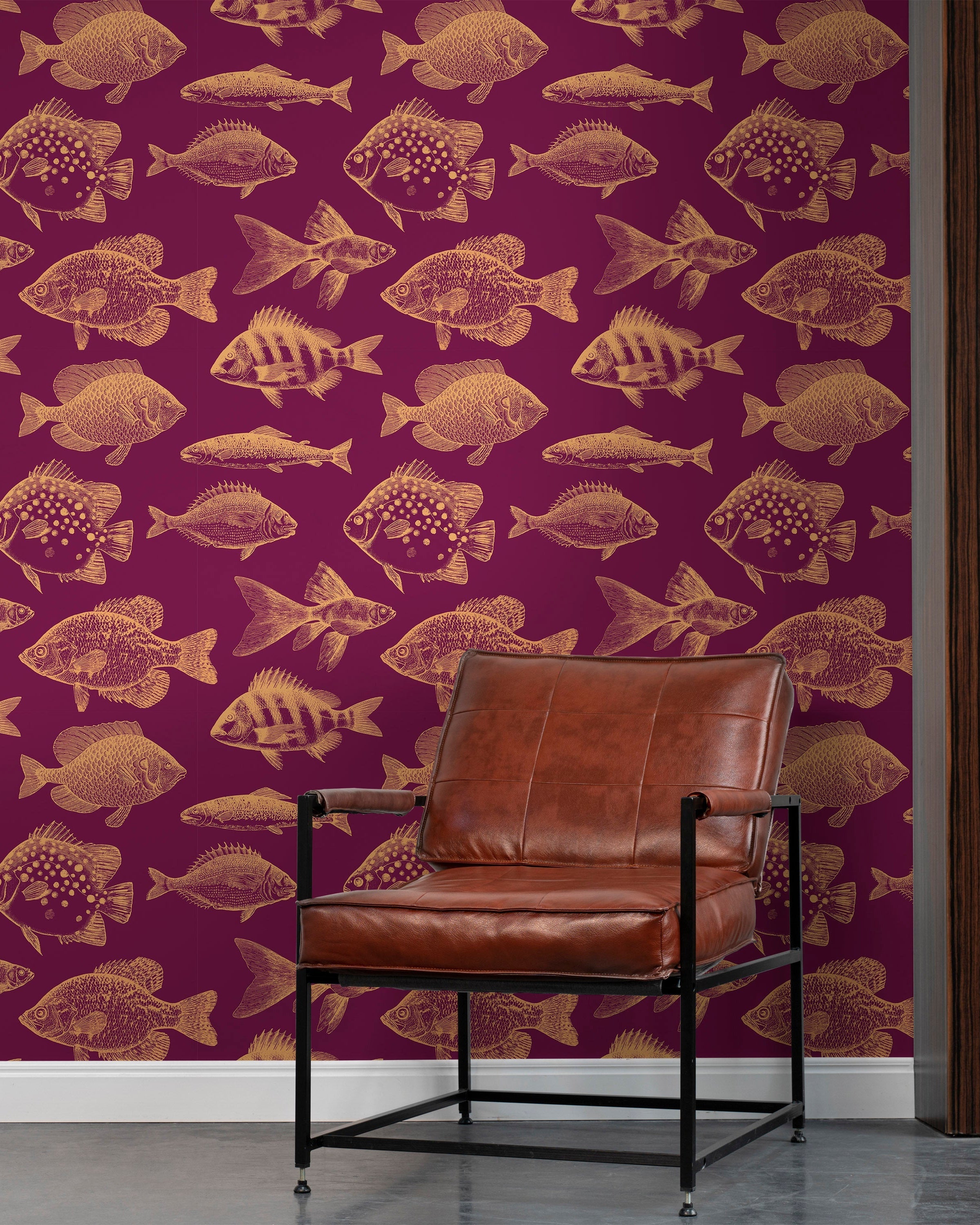 Fish in Wine Peel and Stick Wallpaper, Removable Wallpaper, Traditional Wallpaper | DeccoPrint