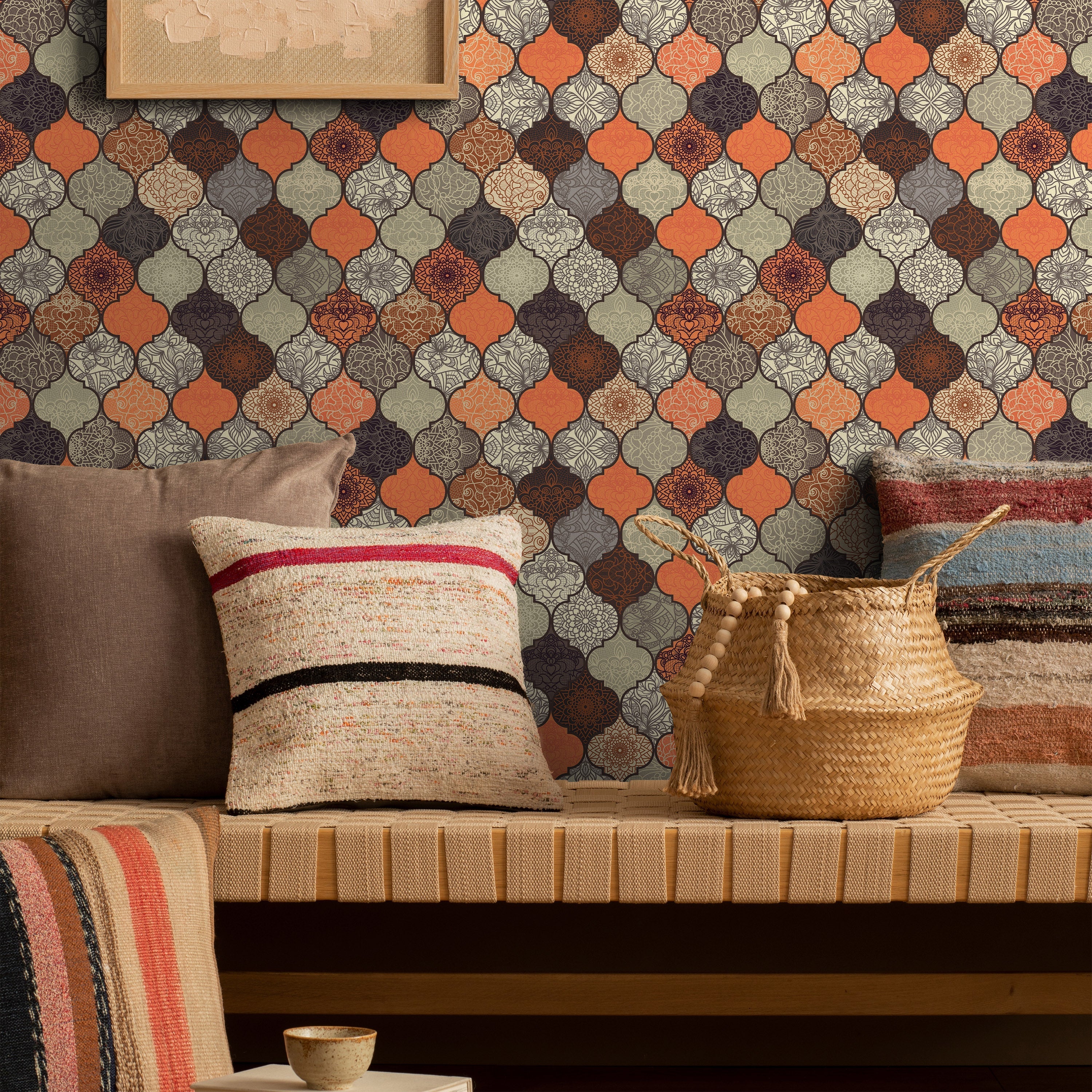 Mandala Flowers Peel and Stick Wallpaper, Removable Wallpaper, Traditional Wallpaper | DeccoPrint