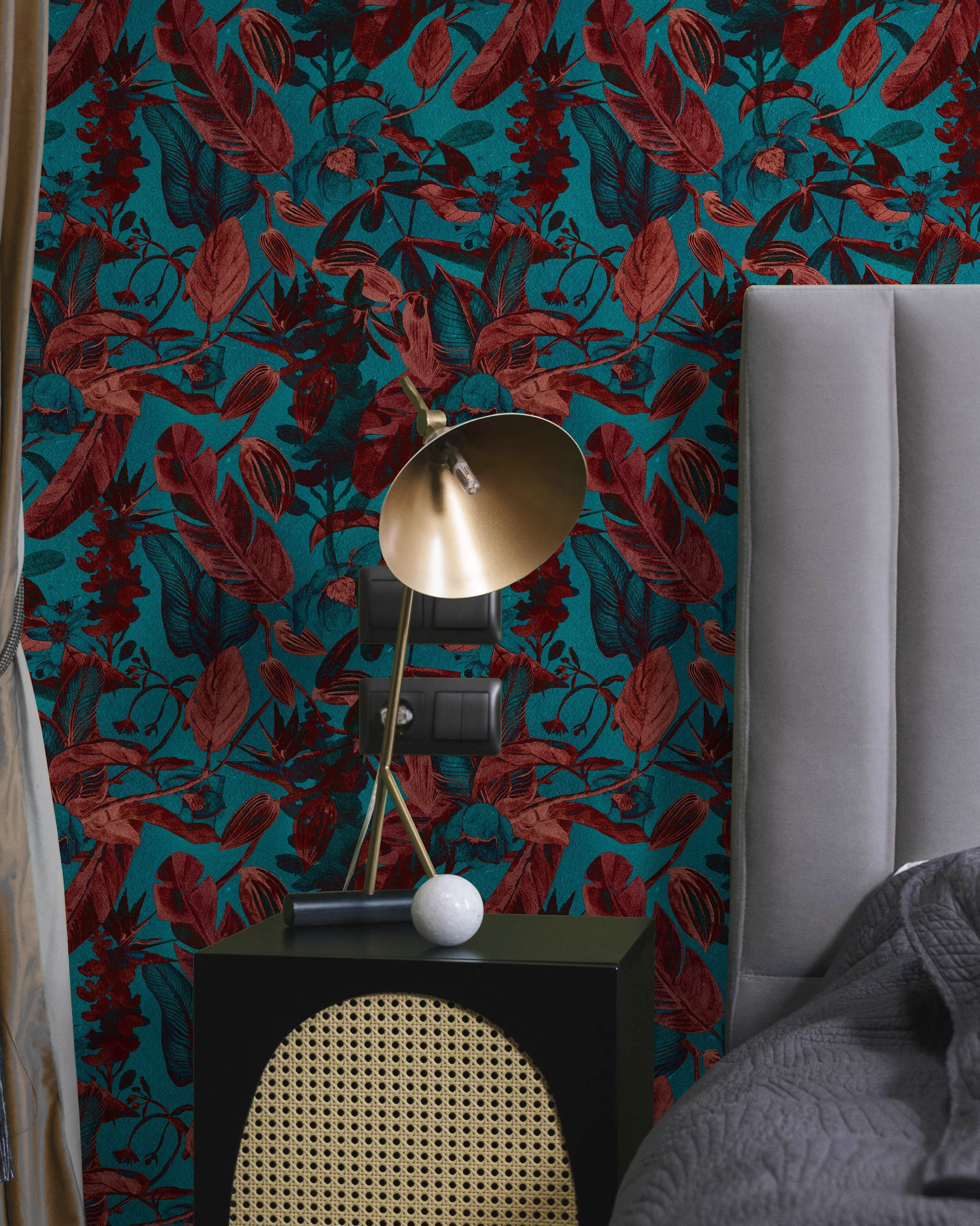 Idyllic Leaves Peel and Stick Wallpaper, Removable Wallpaper, Traditional Wallpaper | DeccoPrint