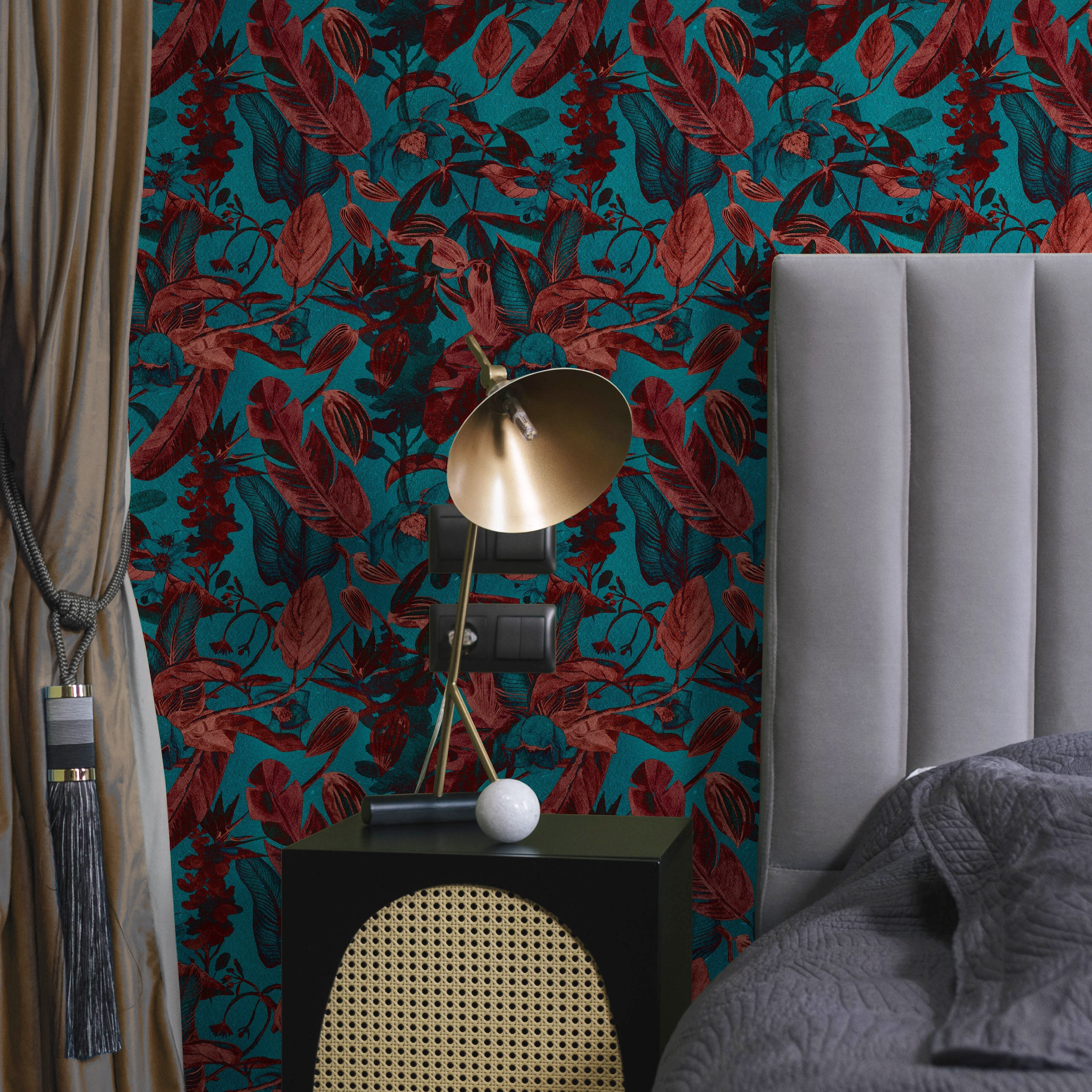 Idyllic Leaves Peel and Stick Wallpaper, Removable Wallpaper, Traditional Wallpaper | DeccoPrint