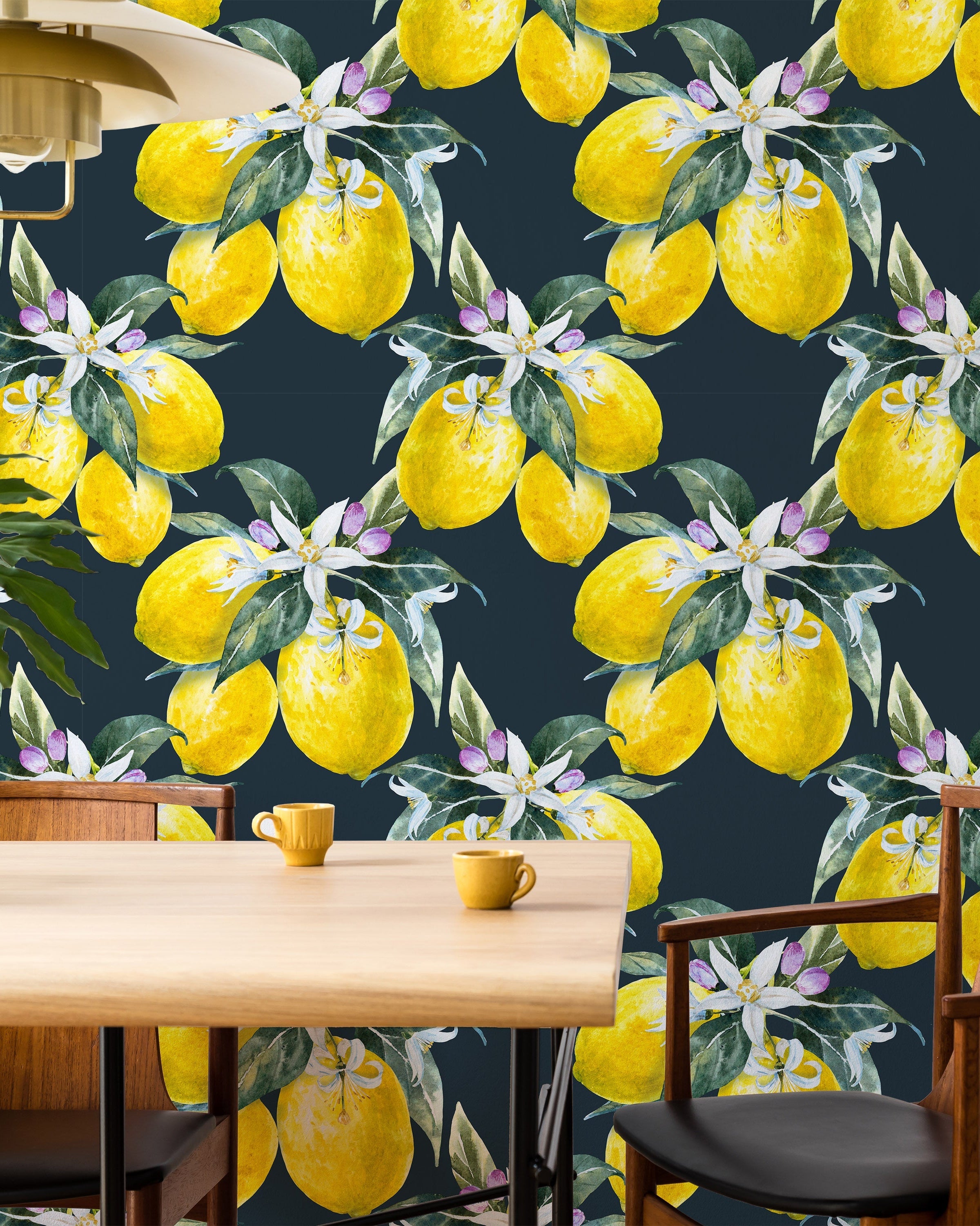 Lemon Tree Peel and Stick Wallpaper, Removable Wallpaper, Traditional Wallpaper | DeccoPrint
