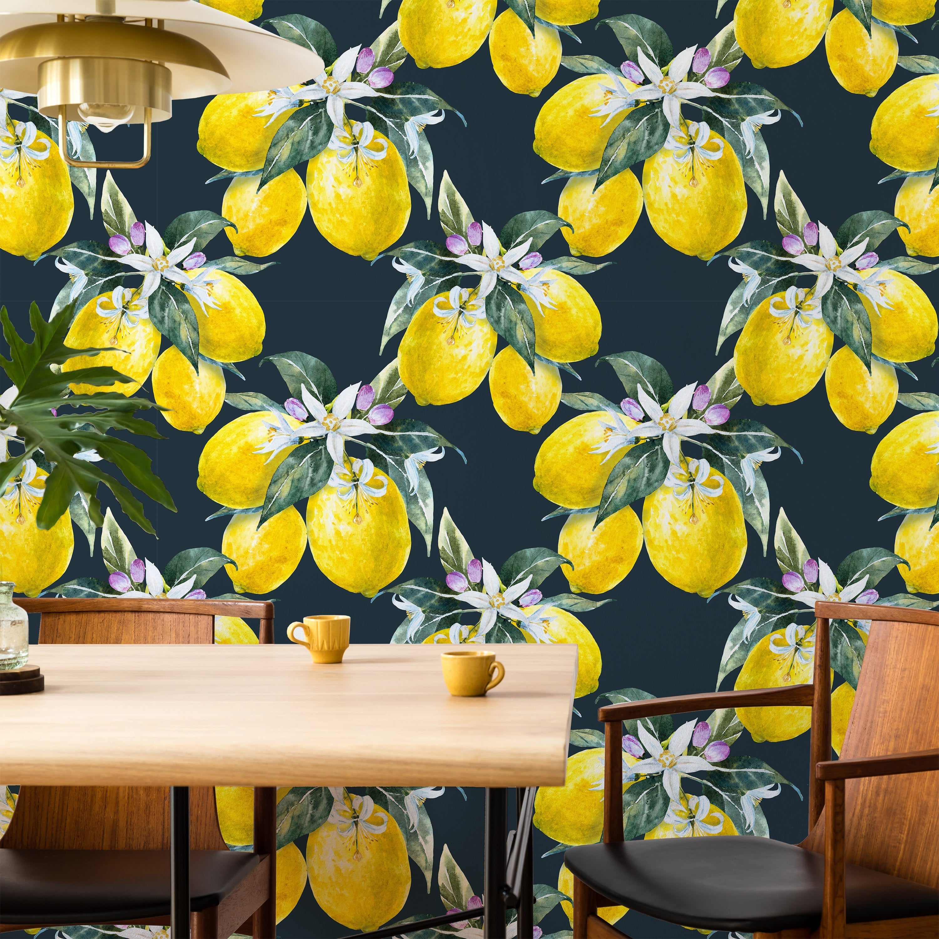 Lemon Tree Peel and Stick Wallpaper, Removable Wallpaper, Traditional Wallpaper | DeccoPrint
